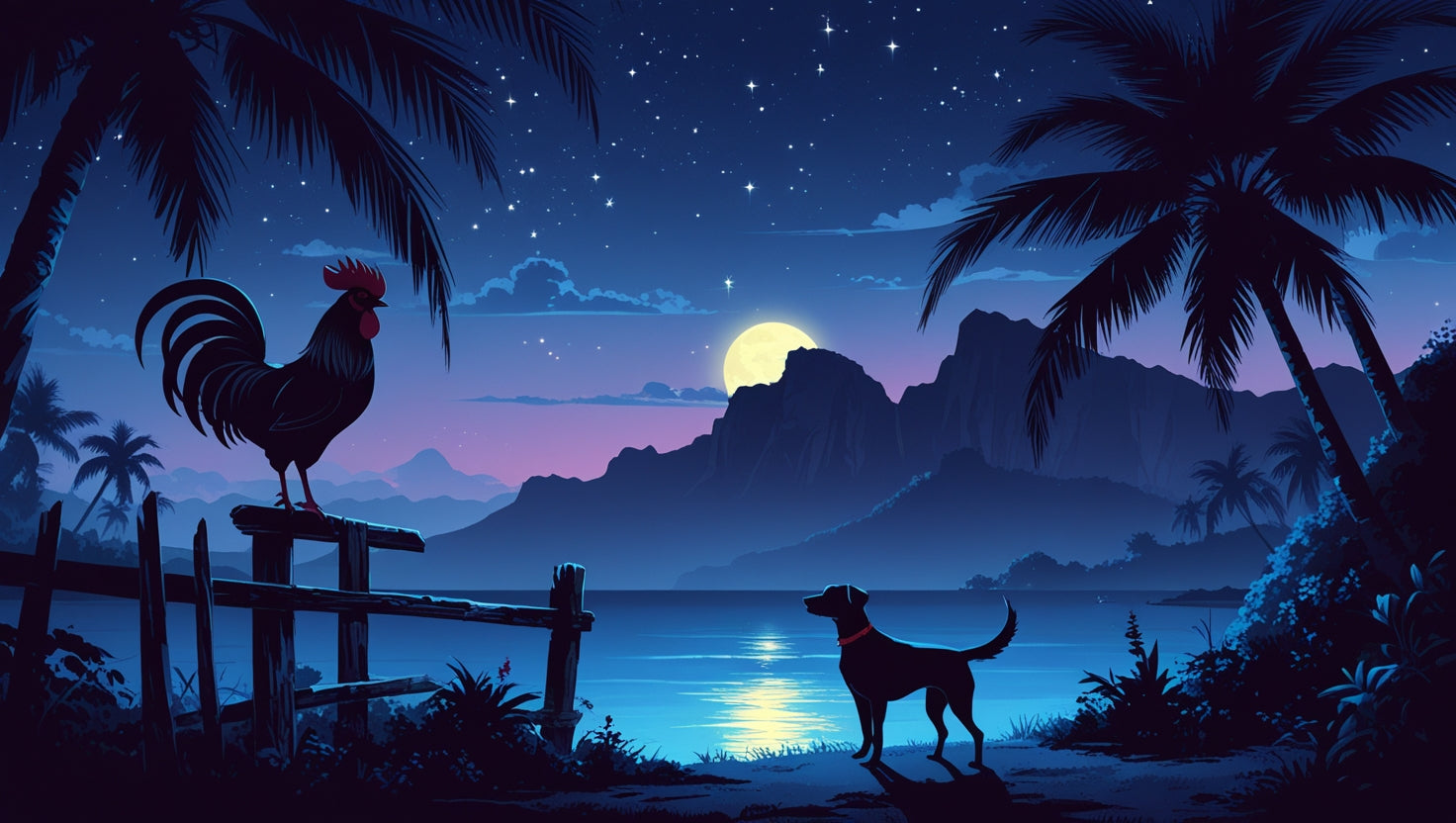 🌙 Coqs et chiens : la bande-son secrète des nuits réunionnaises