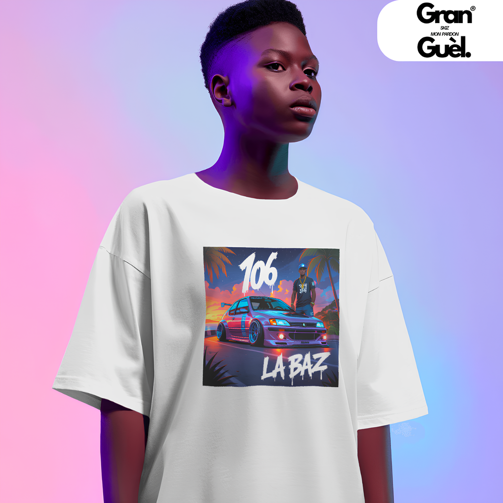 GG - LOTO ADDICT 974 - T-Shirt Unisexe - Imprimé "106 LA BAZ"