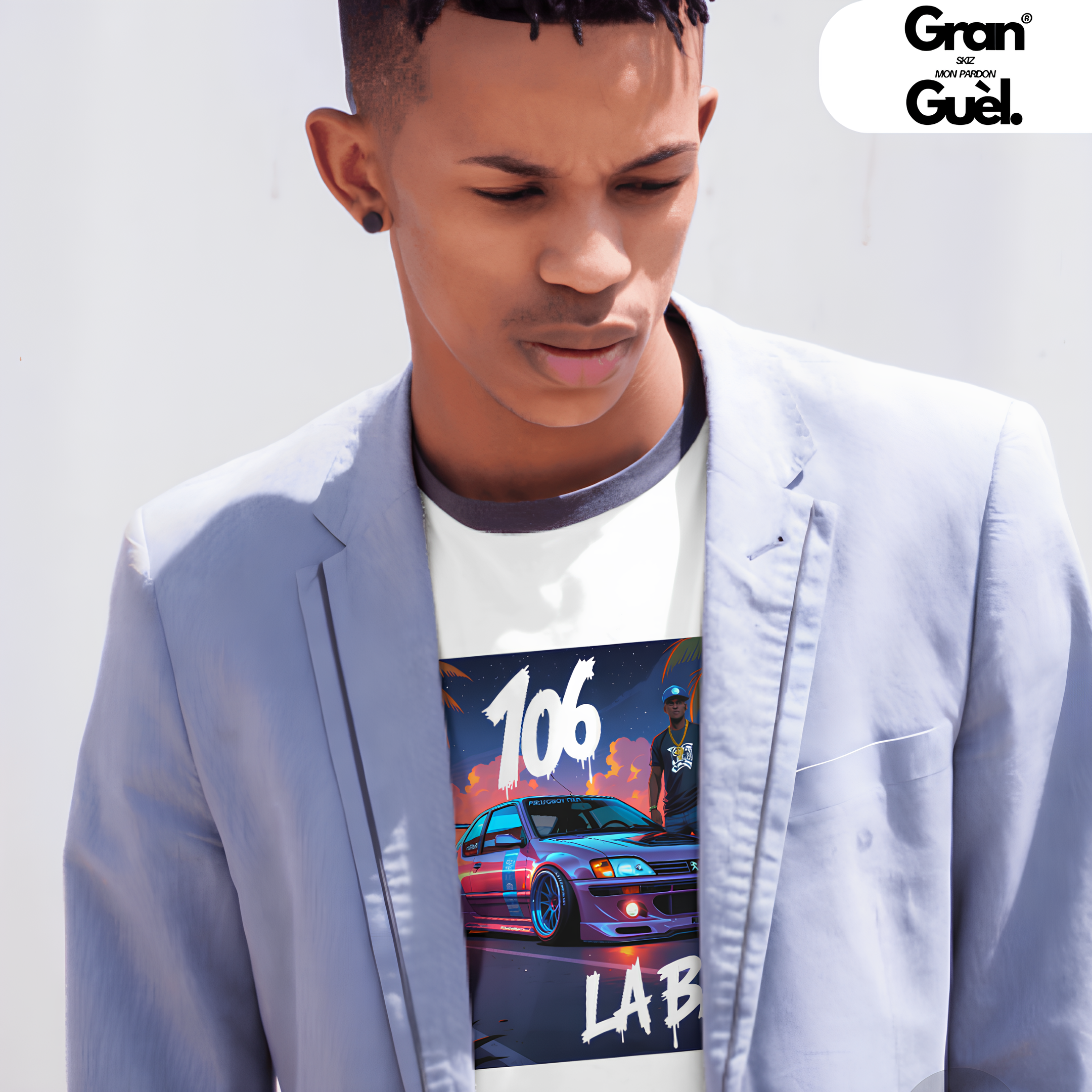 GG - LOTO ADDICT 974 - T-Shirt Unisexe - Imprimé "106 LA BAZ"