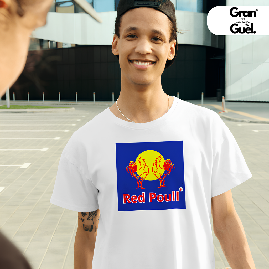 GG - KREOL FUN - T-Shirt unisexe - Imprimé "RED POULL"