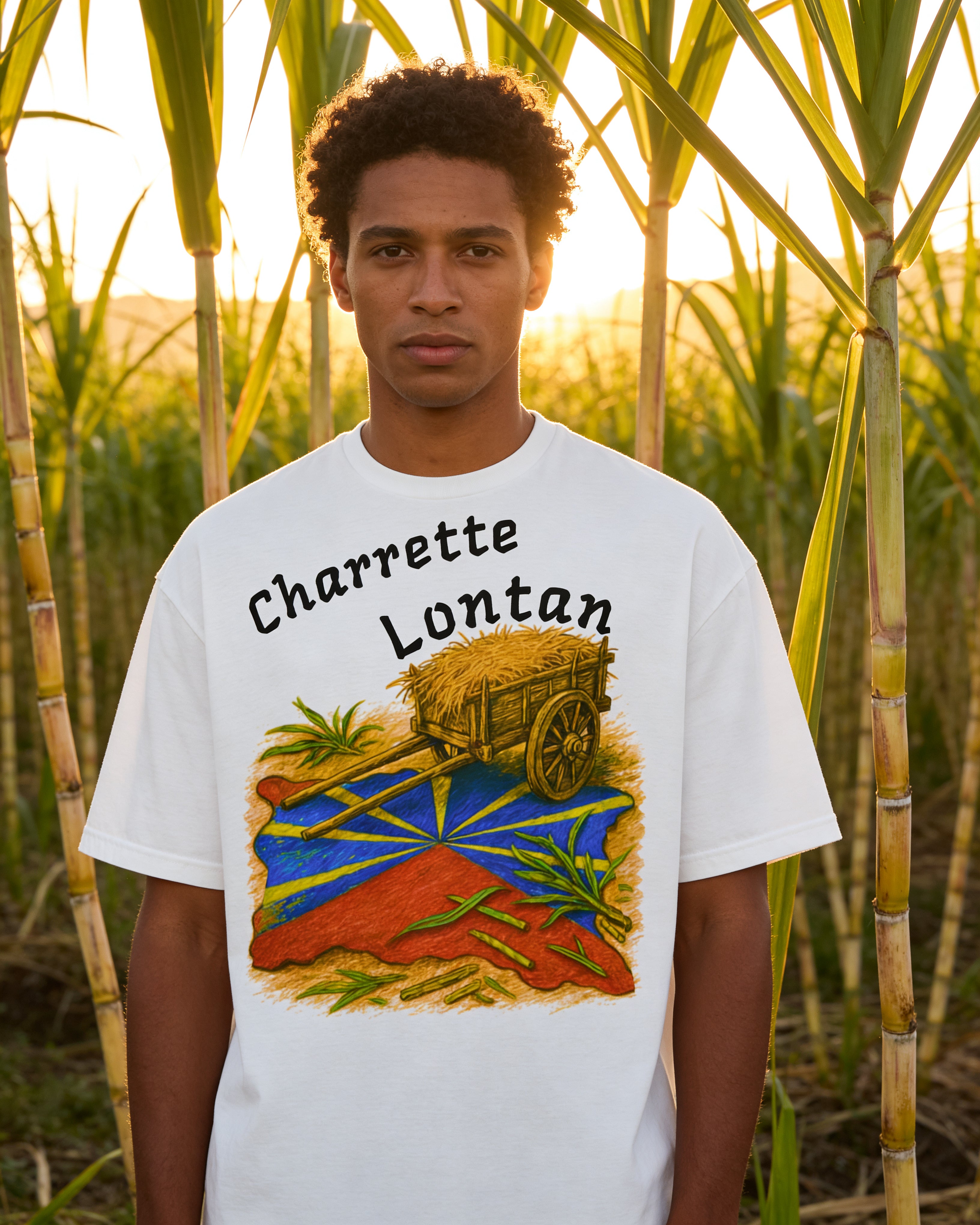 GRAN GUÈL - 100%  La Réunion - T-Shirt unisexe - "CHARRETTE LONTAN"