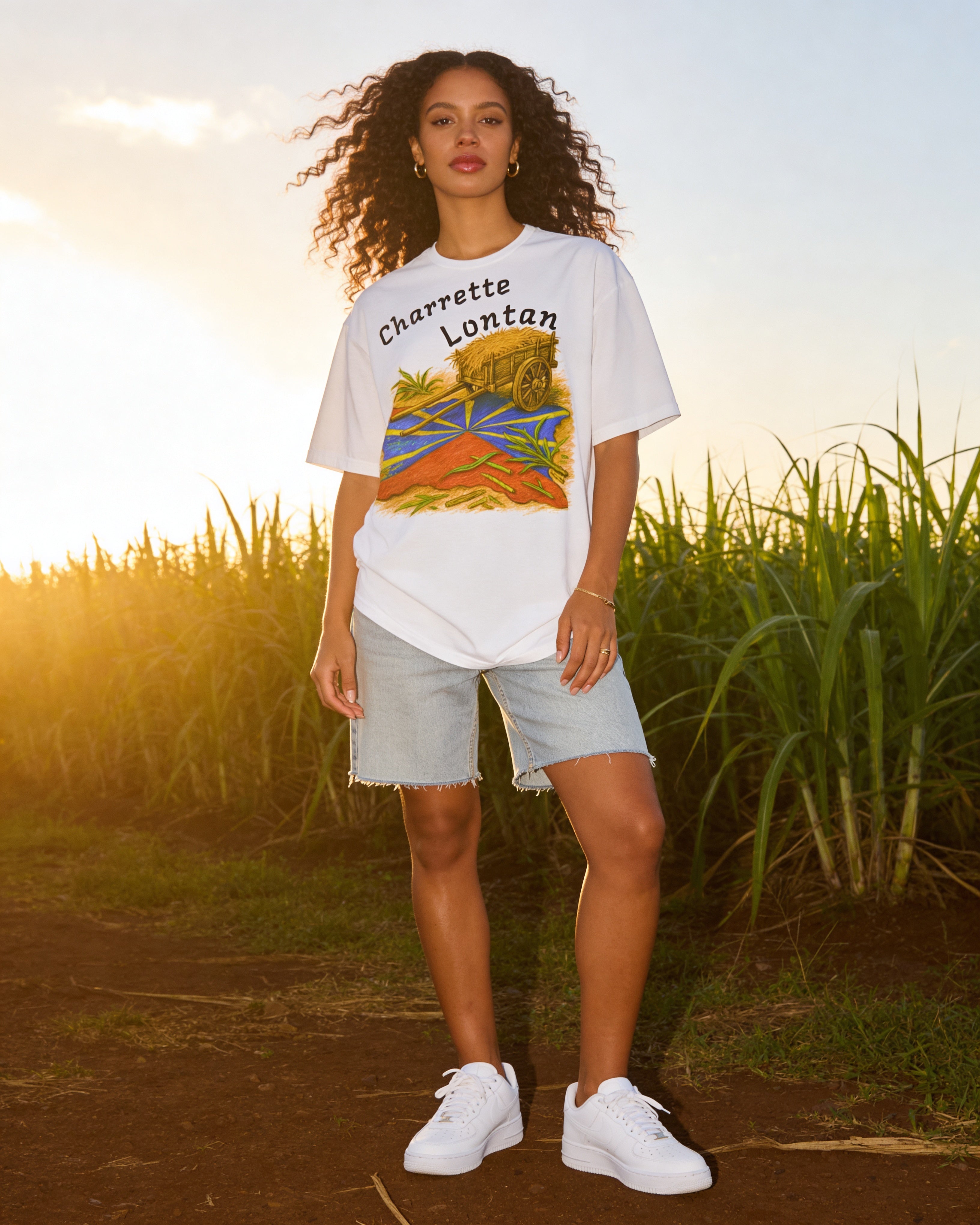 GRAN GUÈL - 100%  La Réunion - T-Shirt unisexe - "CHARRETTE LONTAN"