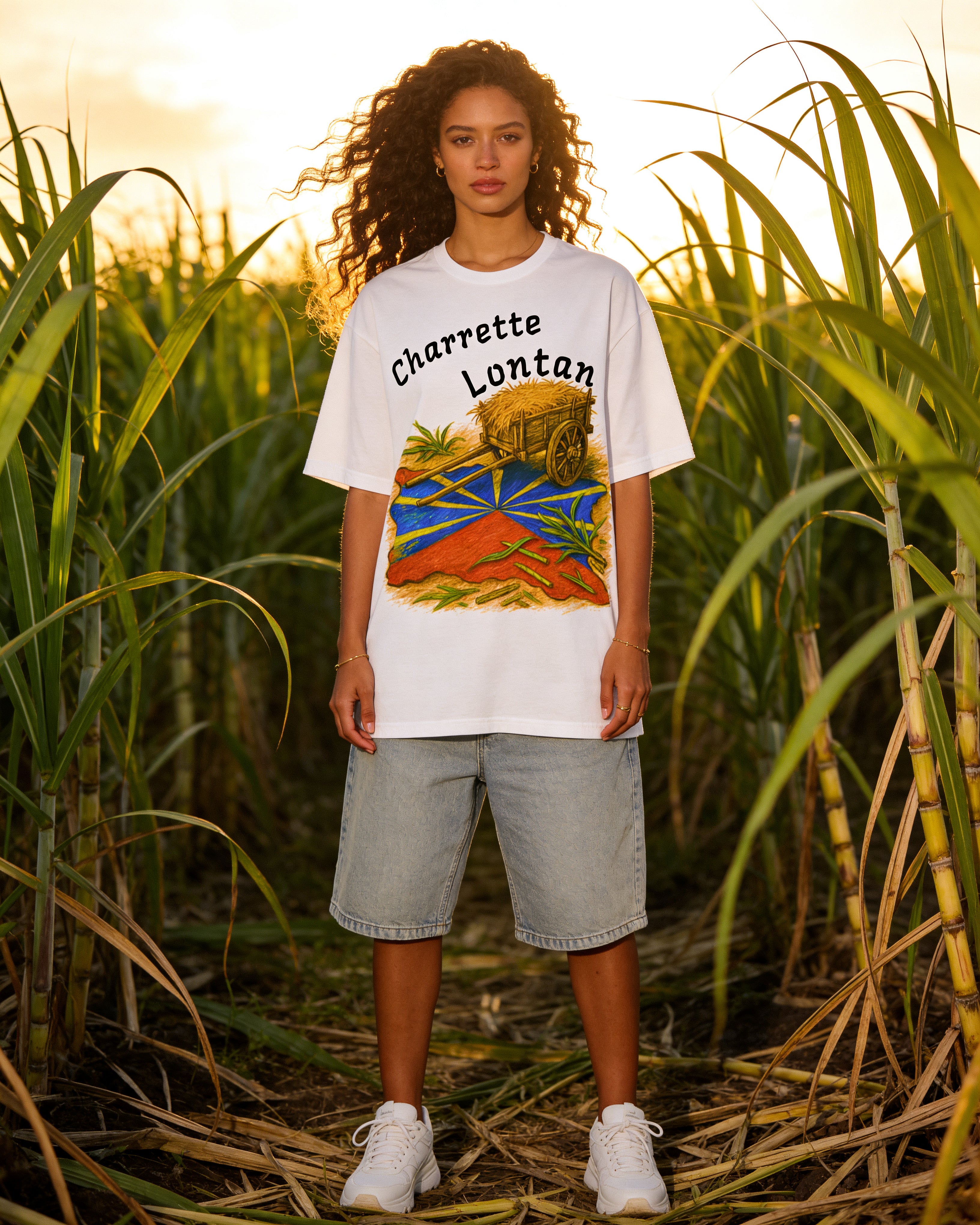 GRAN GUÈL - 100%  La Réunion - T-Shirt unisexe - "CHARRETTE LONTAN"