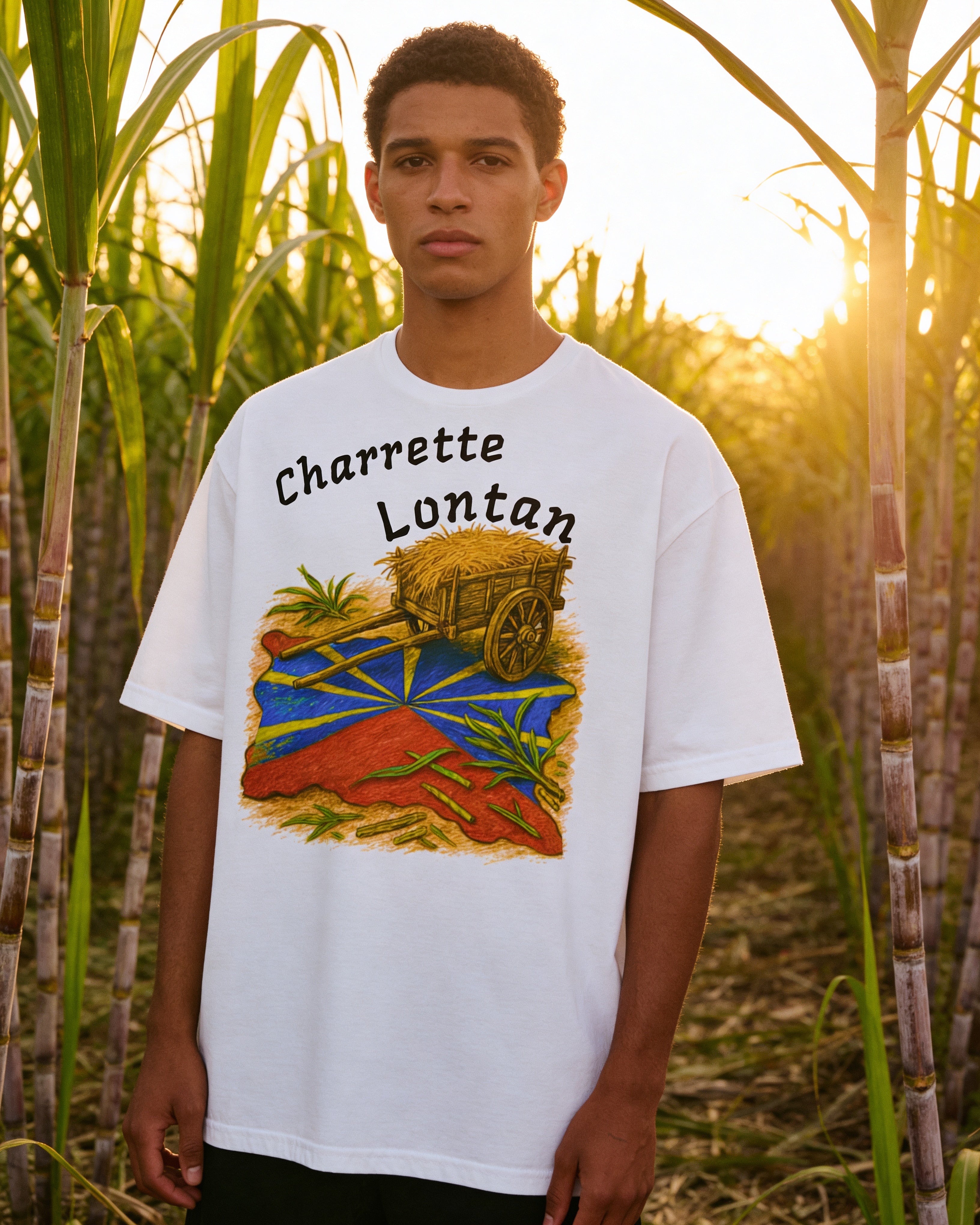 GRAN GUÈL - 100%  La Réunion - T-Shirt unisexe - "CHARRETTE LONTAN"