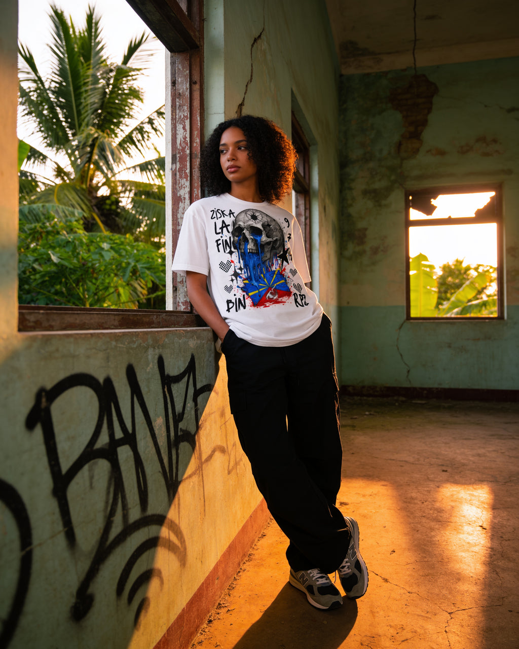 GRAN GUÈL - 100%  La Réunion - T-Shirt unisexe - "CRÂNE DRAPEAU 974"