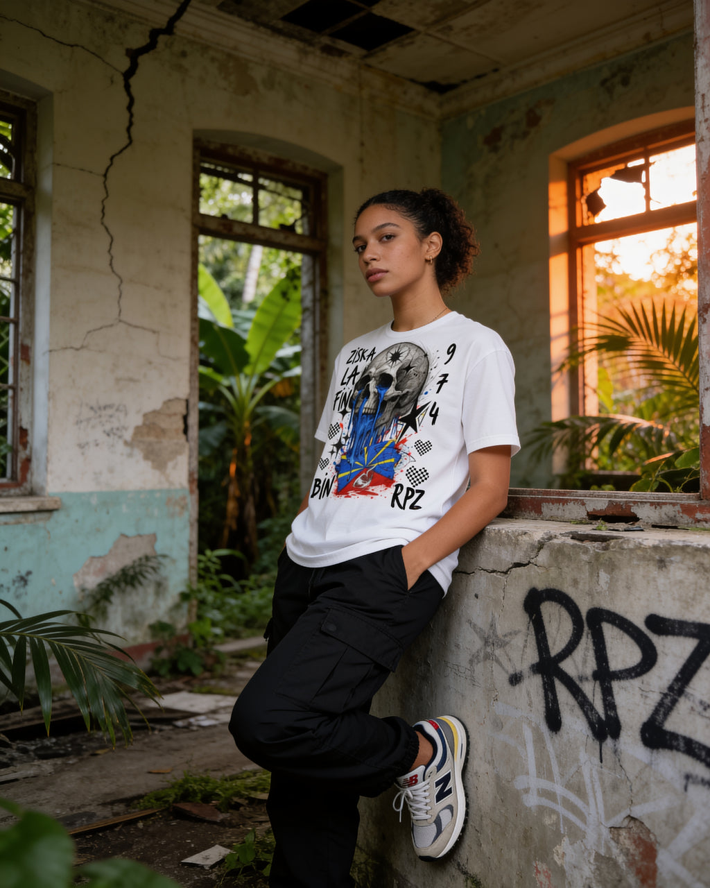 GRAN GUÈL - 100%  La Réunion - T-Shirt unisexe - "CRÂNE DRAPEAU 974"