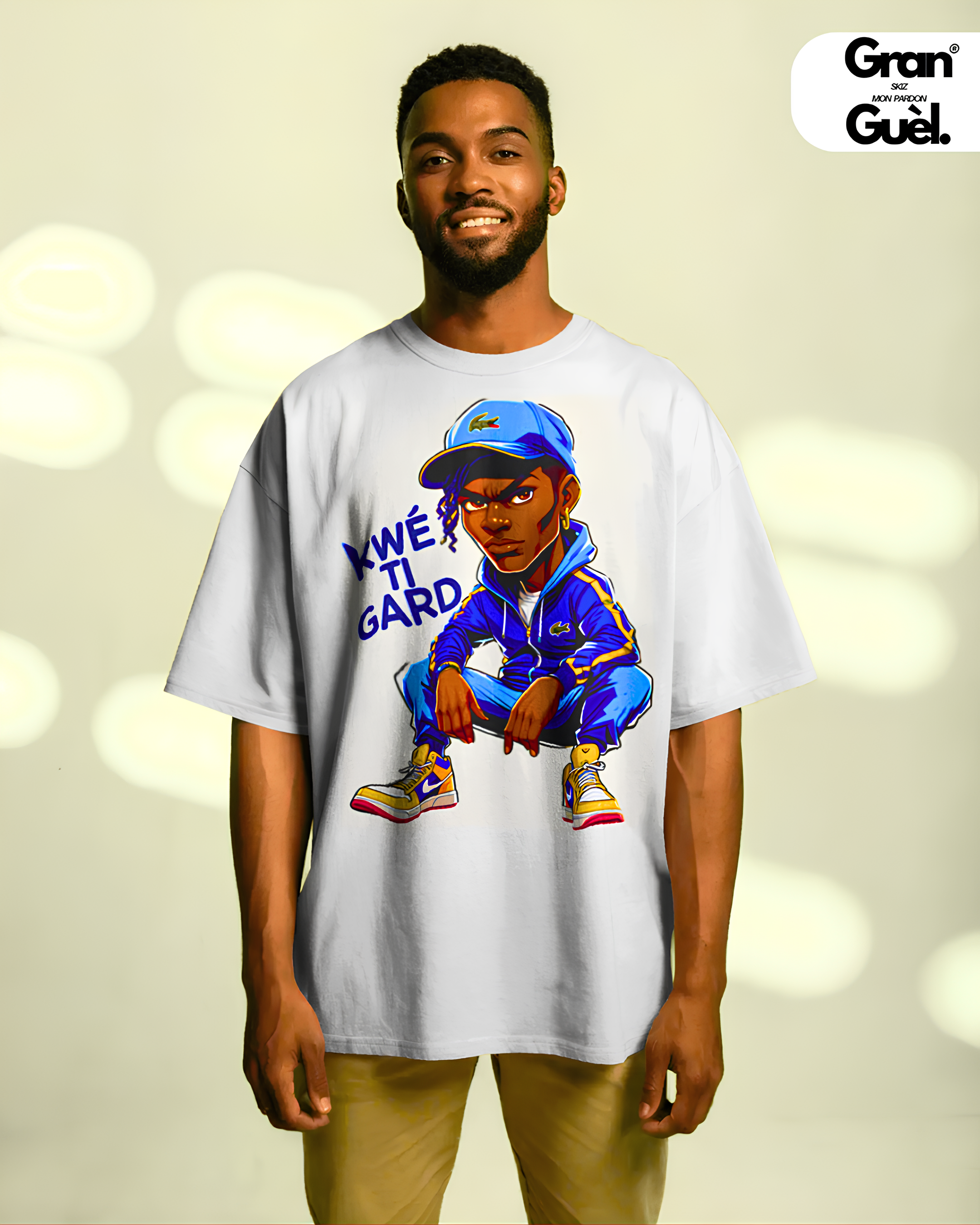 GG - 100%  La Réunion - T-Shirt unisexe - Imprimé "KWÉ TI GARDE"