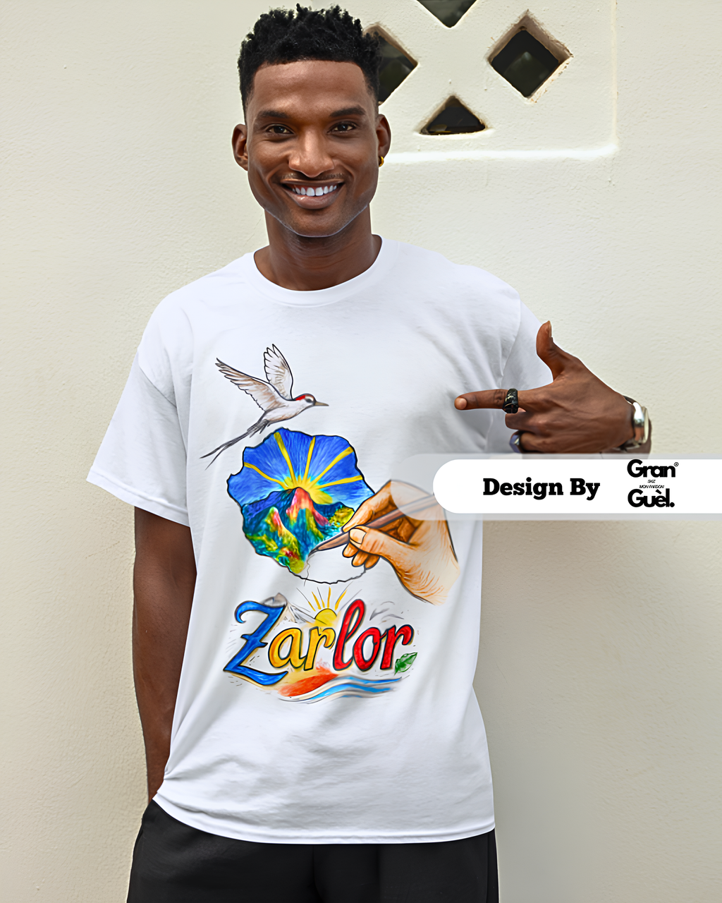 GG - 100%  La Réunion - T-Shirt unisexe - Imprimé "ZARLOR"