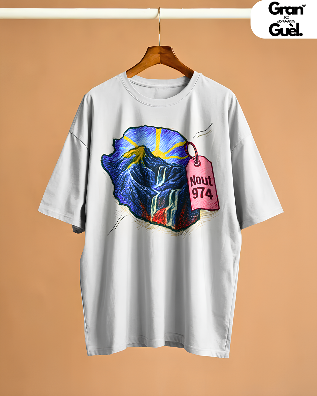 GRAN GUÈL - 100%  La Réunion - T-Shirt unisexe - Imprimé "NOUT 974"
