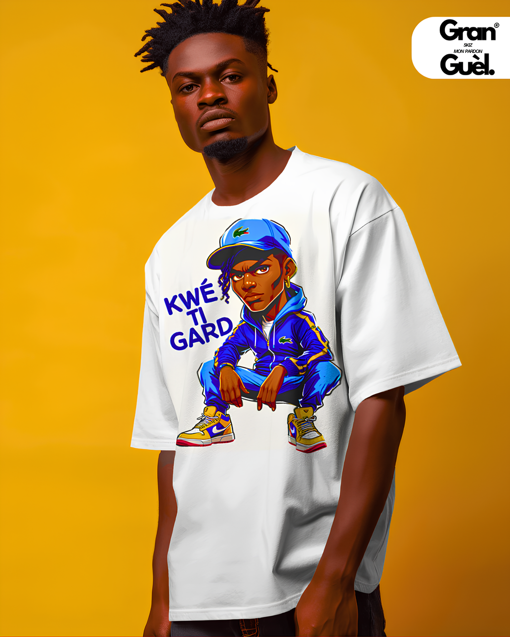 GG - 100%  La Réunion - T-Shirt unisexe - Imprimé "KWÉ TI GARDE"