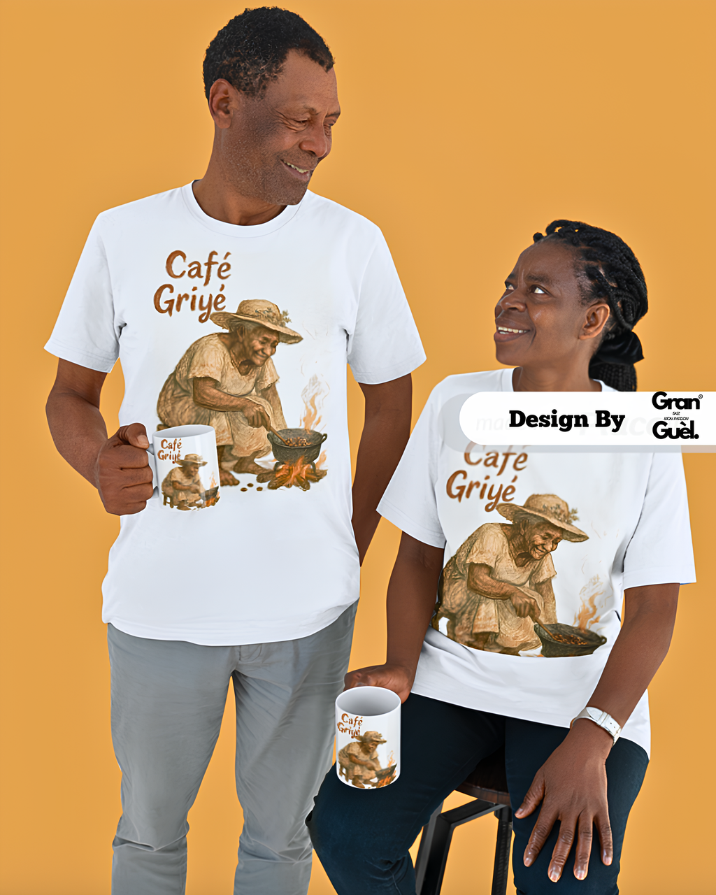 GRAN GUÈL - 100% MALOYA - T-Shirt unisexe - Imprimé "CAFÉ GRIYÉ"