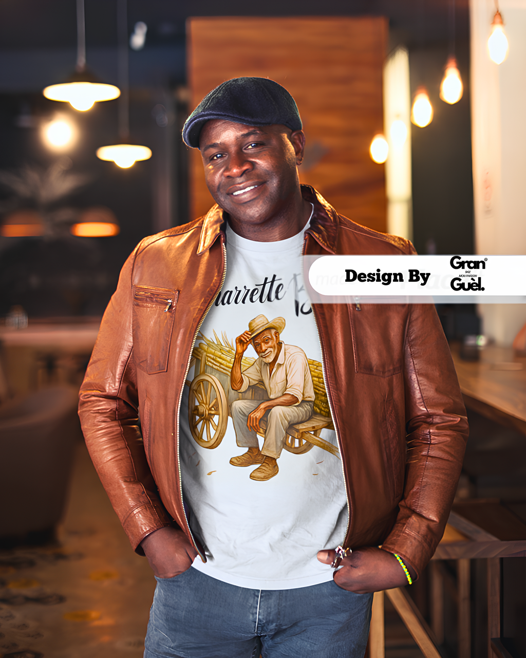 GRAN GUÈL - 100%  MALOYA - T-Shirt unisexe - Imprimé "CHARRETTE BÈF"