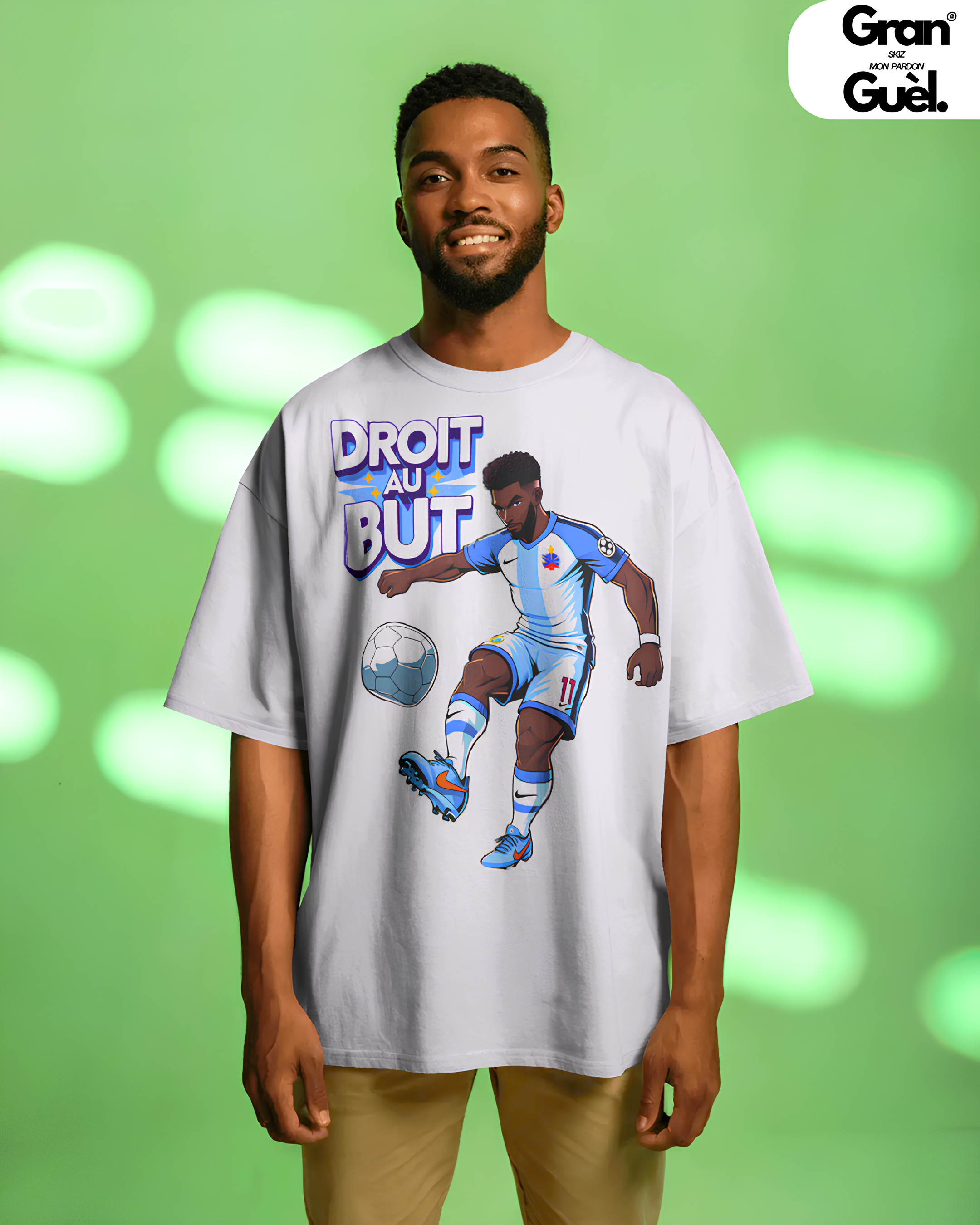 GG - 100%  La Réunion - T-Shirt unisexe - Imprimé "DROIT AU BUT"