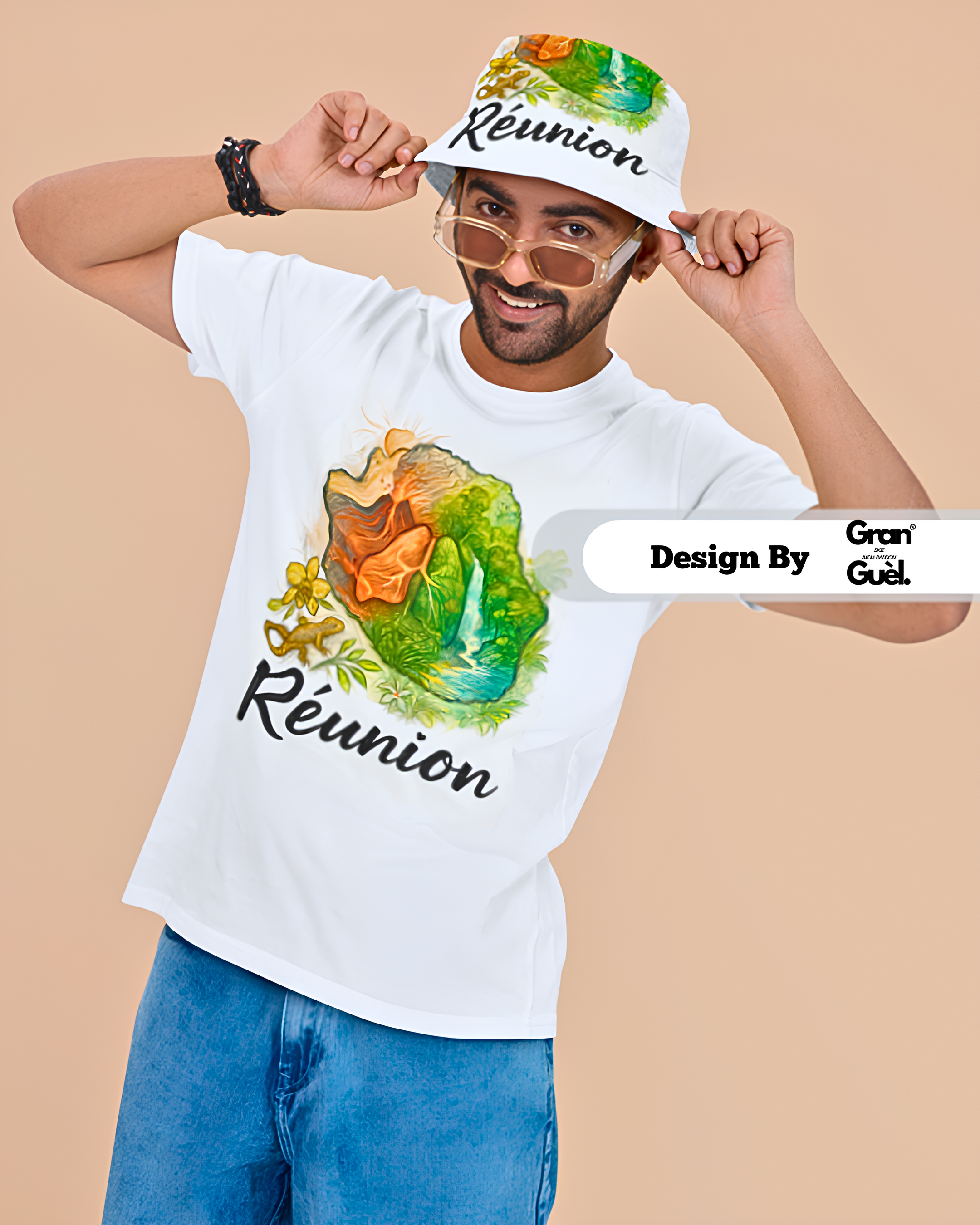 GRAN GUÈL - ENDÉMIK - T-Shirt Unisexe - Imprimé "RÉUNION"