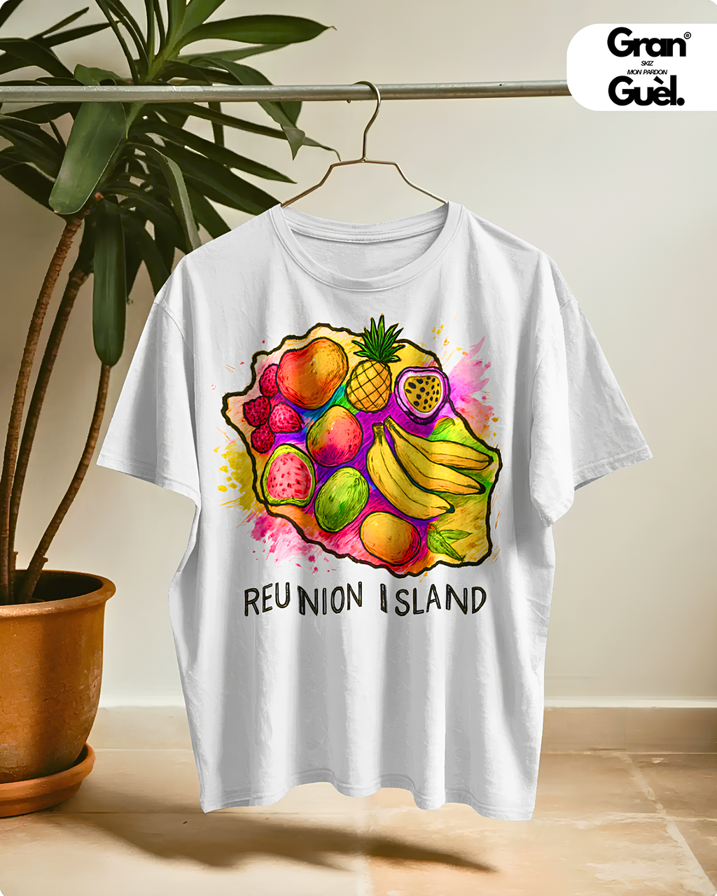 GG - 100%  La Réunion - T-Shirt unisexe - Imprimé "REUNION ISLAND"
