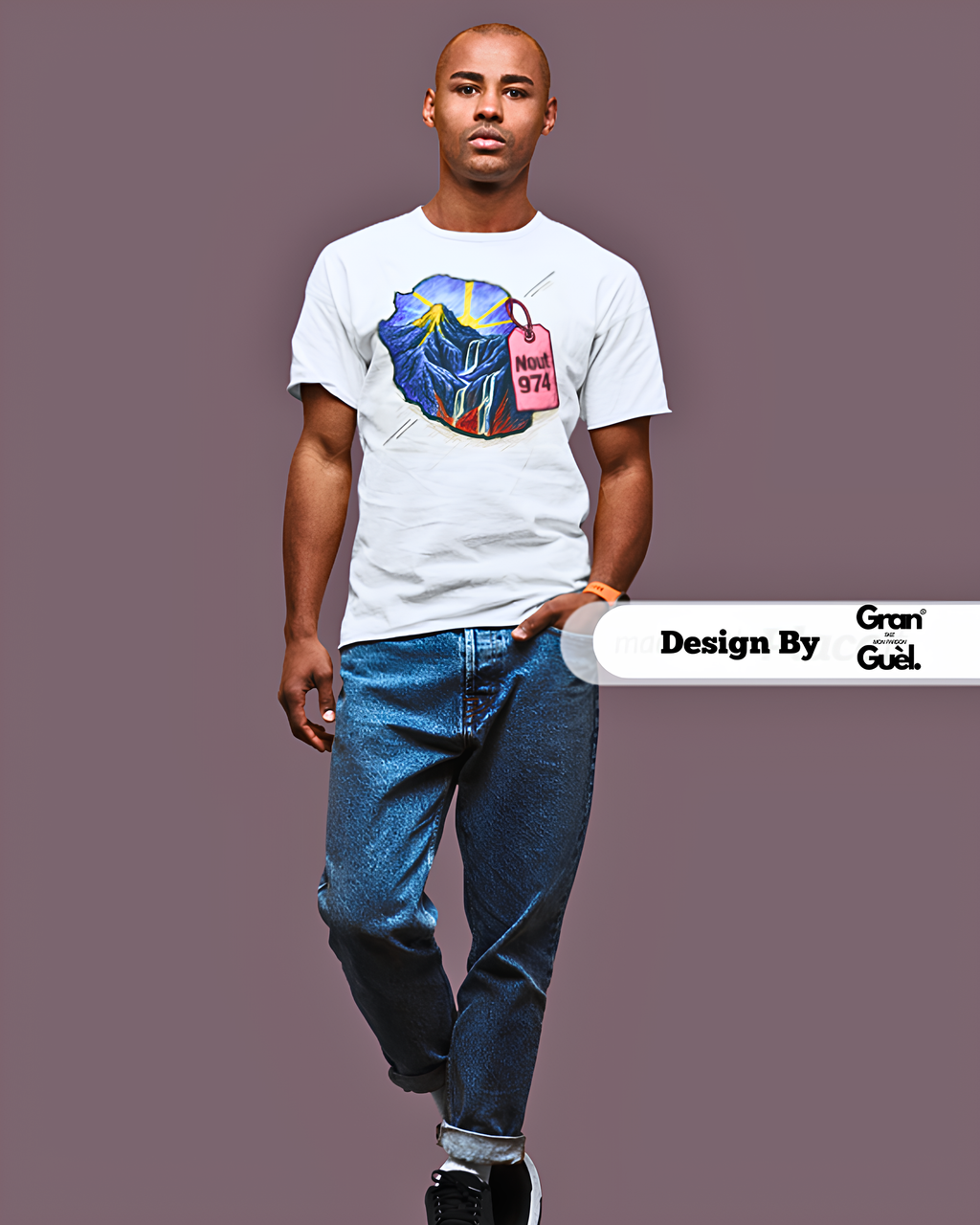 GRAN GUÈL - 100%  La Réunion - T-Shirt unisexe - Imprimé "NOUT 974"