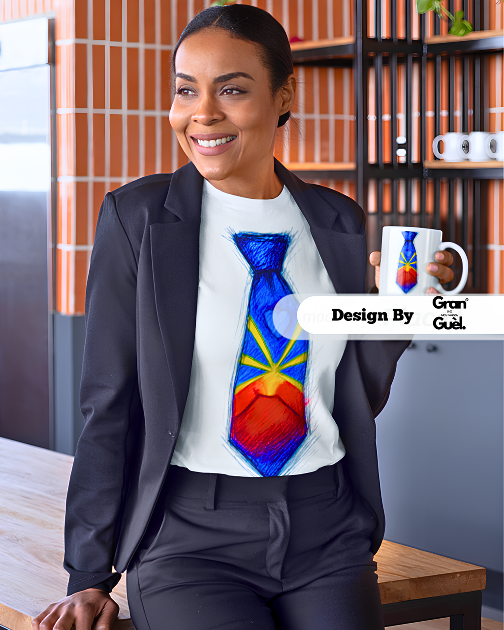 GRAN GUÈL - 100%  La Réunion - T-Shirt unisexe - Imprimé "CRAVATE"