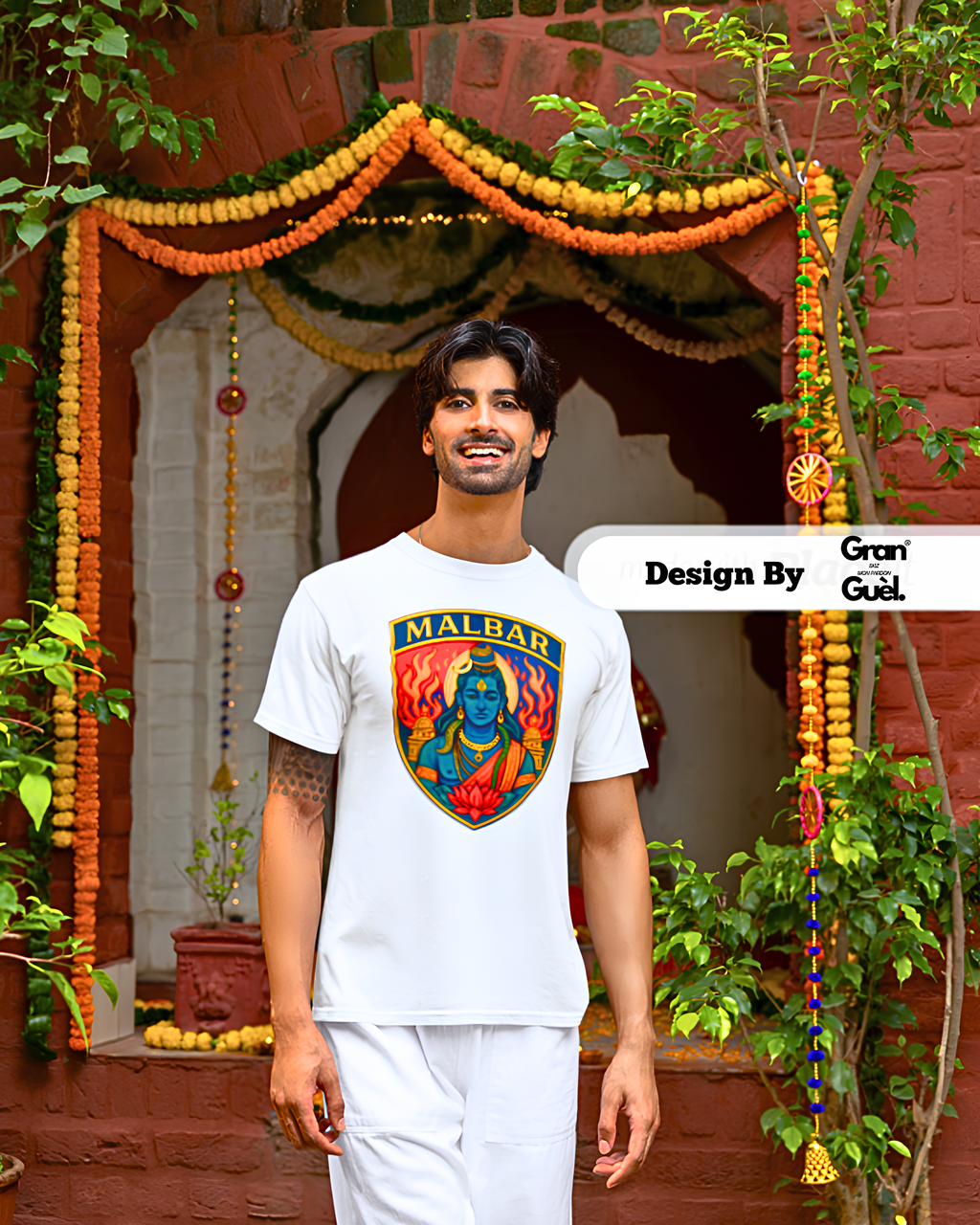 GRAN GUÈL - 100% MALBAR - T-Shirt unisexe - Imprimé "MALBAR SHIVA"