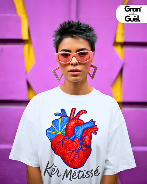 GG - 100%  La Réunion - T-Shirt unisexe - Imprimé "KÈ MÉTISSÉ"