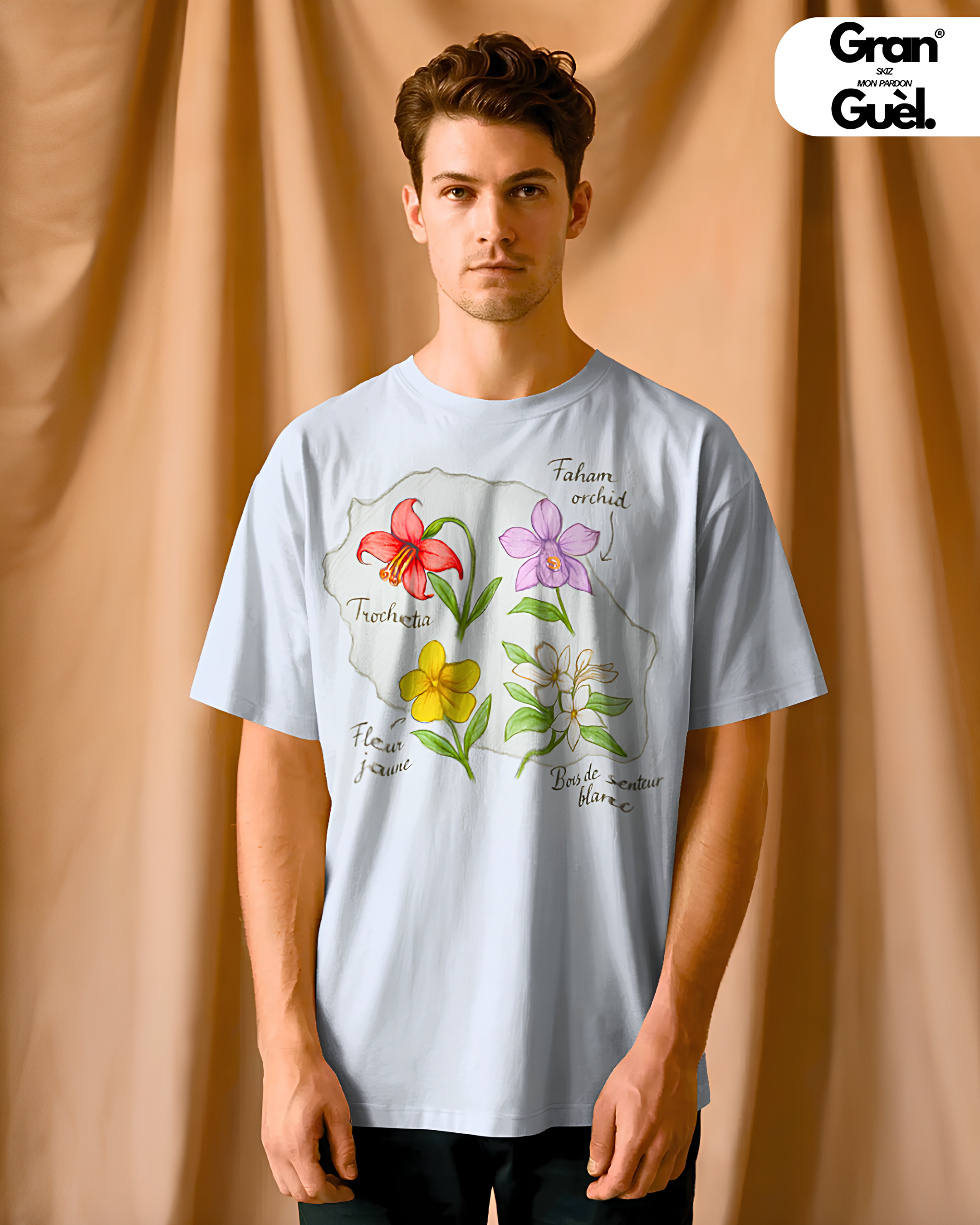 GRAN GUÈL - ENDÉMIK - T-Shirt Unisexe - Imprimé "FLEURS ENDÉMIK"