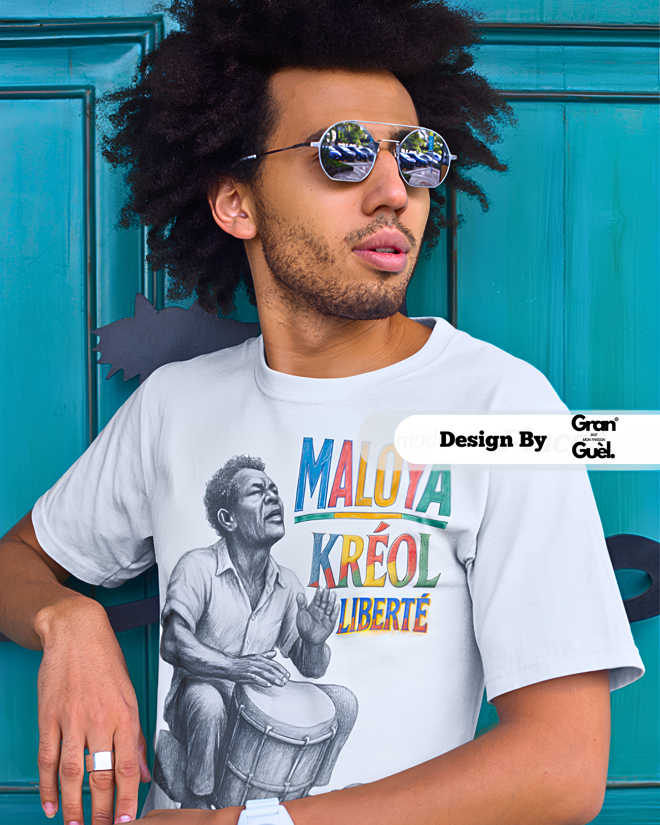 GRAN GUÈL - 100% MALOYA - T-Shirt unisexe - Imprimé "MALOYA KRÉOL LIBERTÉ"