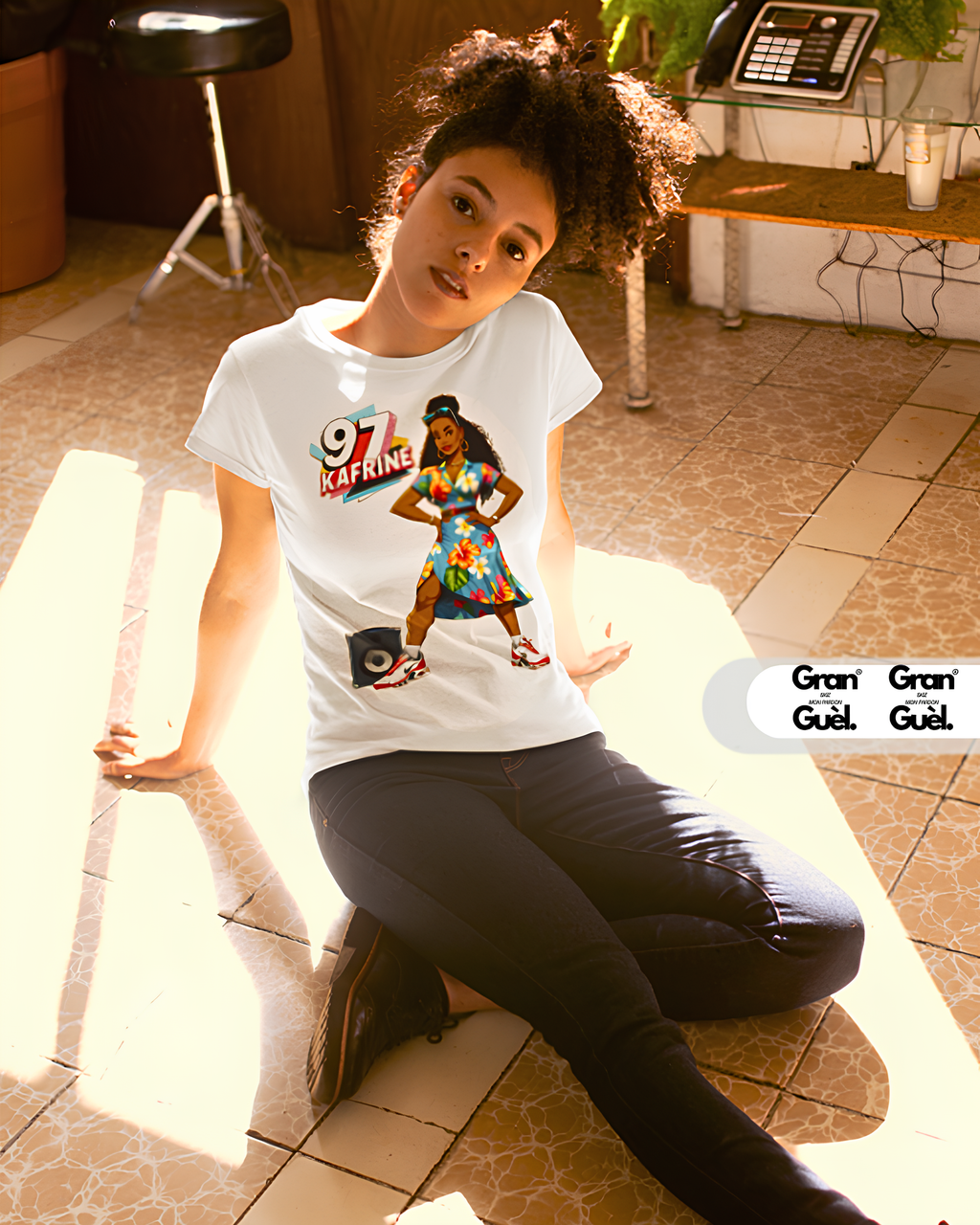 GG - 100%  La Réunion - T-Shirt unisexe - Imprimé "97KAFRINE"