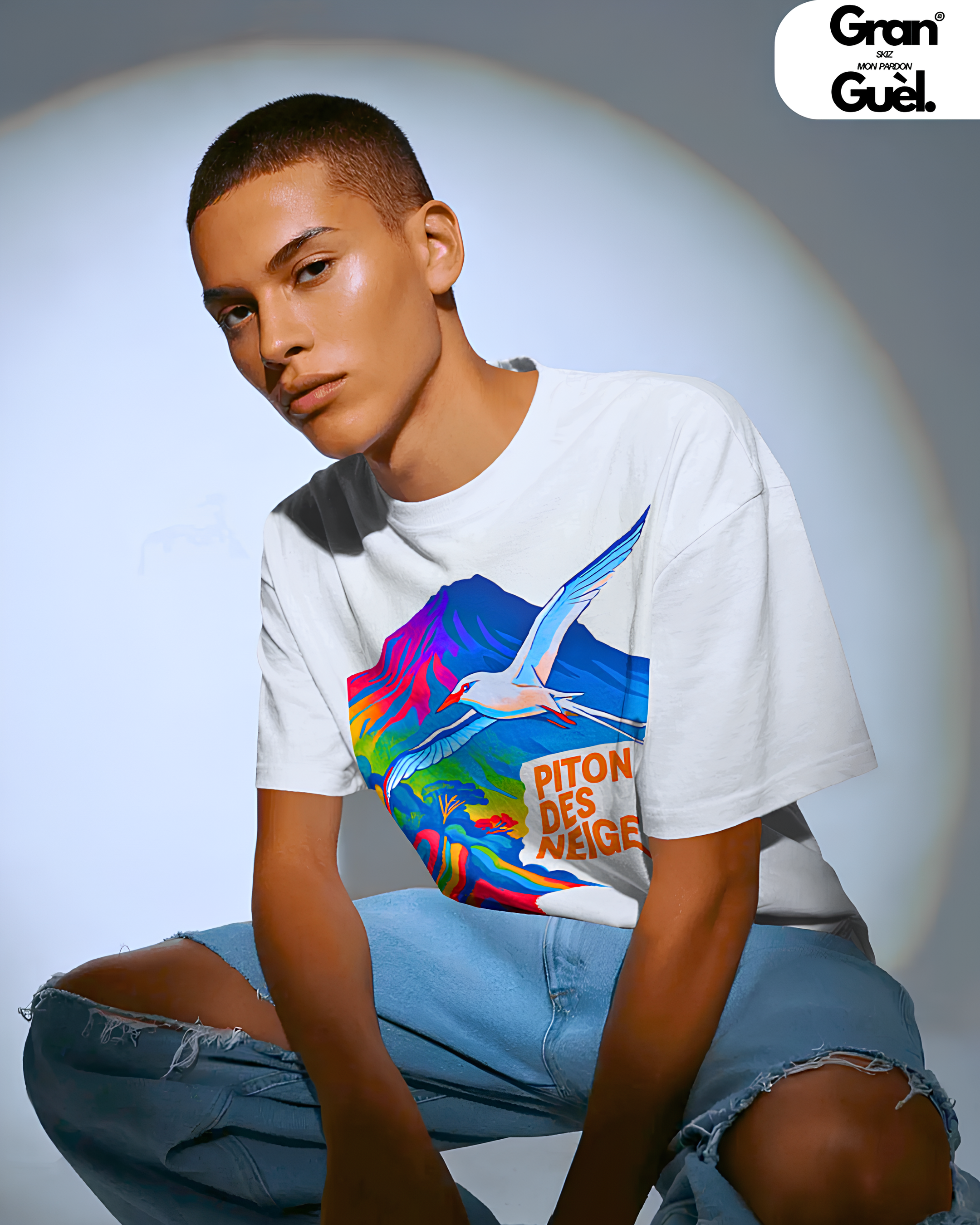 GRAN GUÈL - 100%  La Réunion - T-Shirt unisexe - Imprimé "PITON DES NEIGES"
