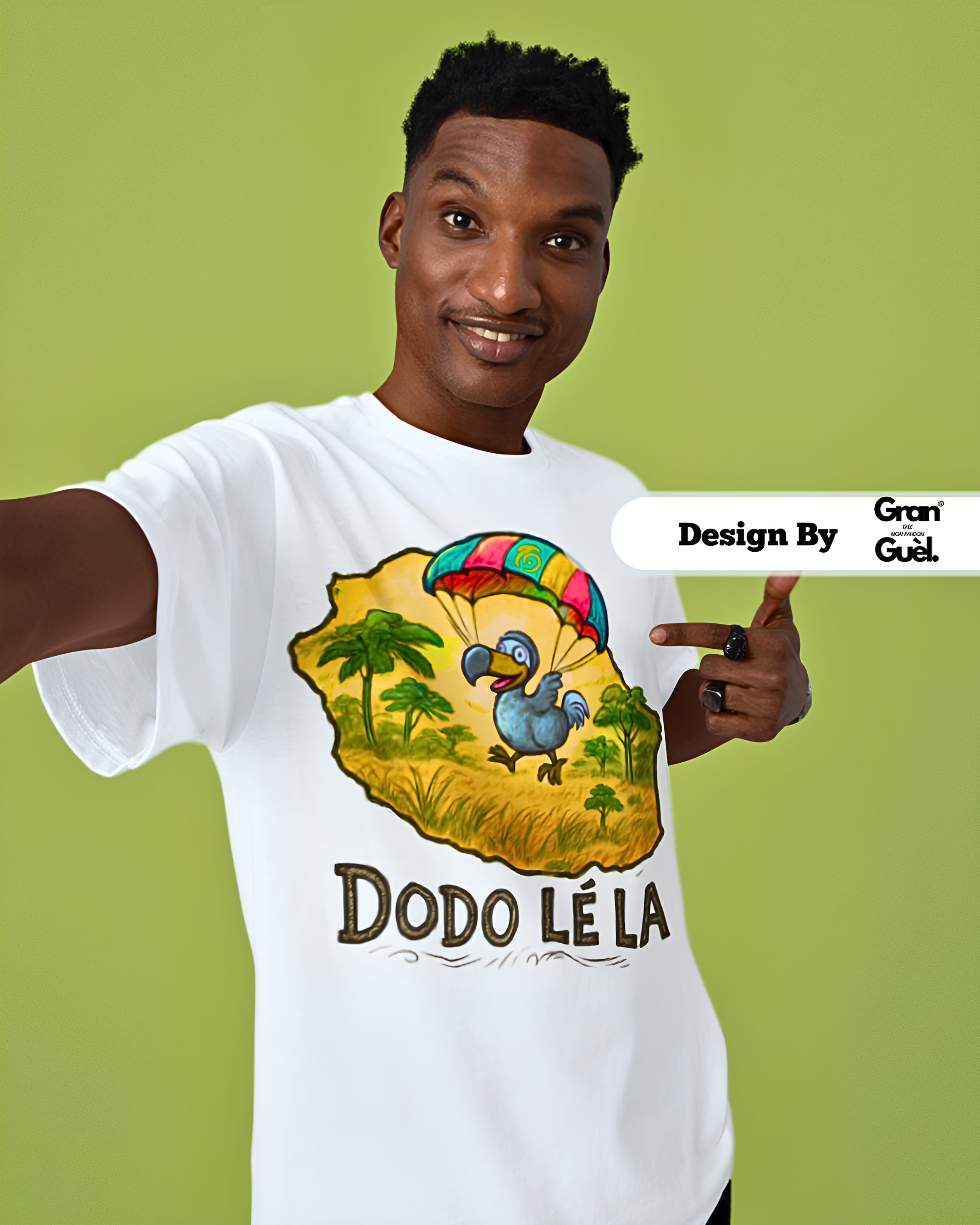GG - 100%  La Réunion - T-Shirt unisexe - Imprimé "DODO LÉ LA"