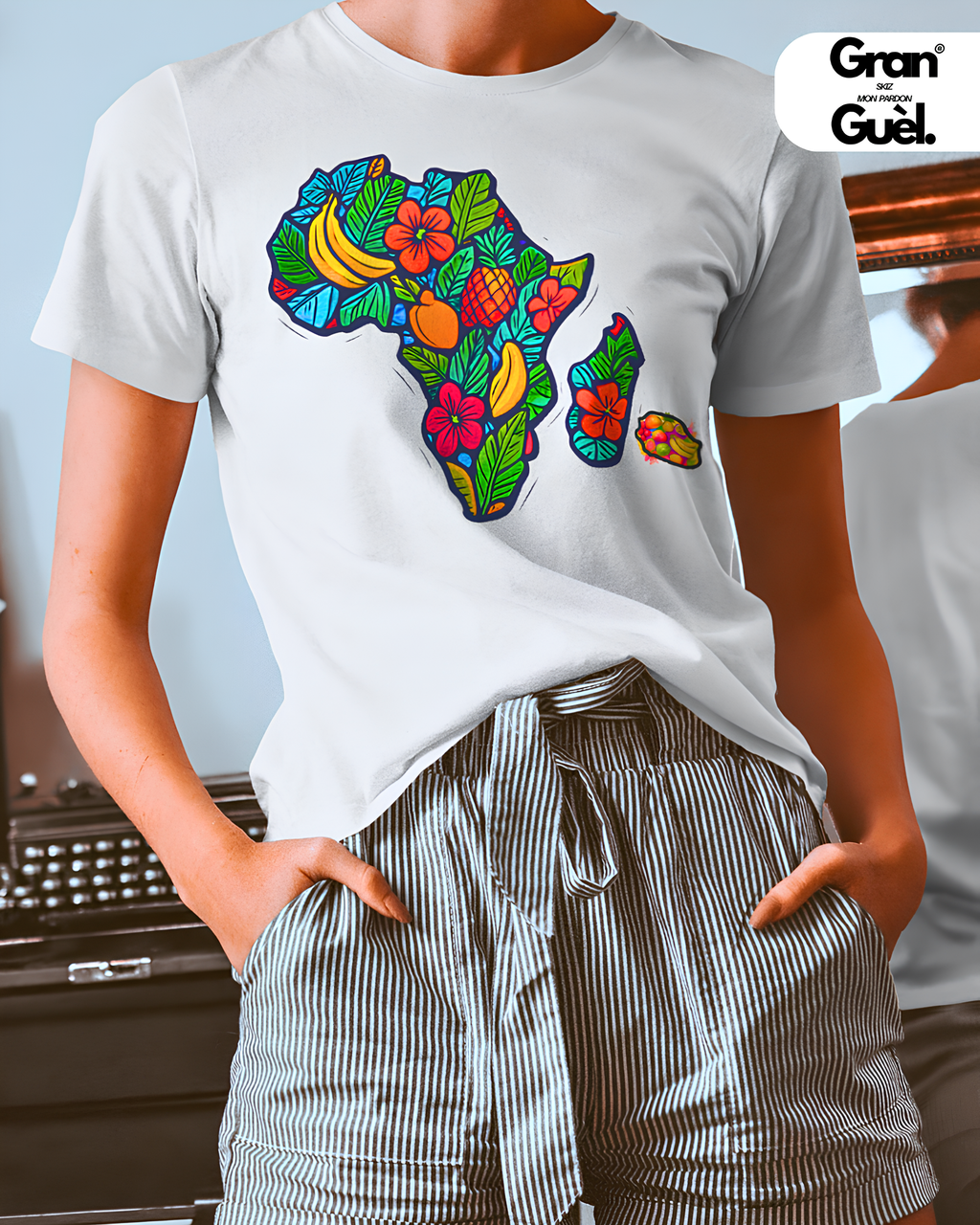 GG - 100%  La Réunion - T-Shirt unisexe - Imprimé "MASACAREIGNES"
