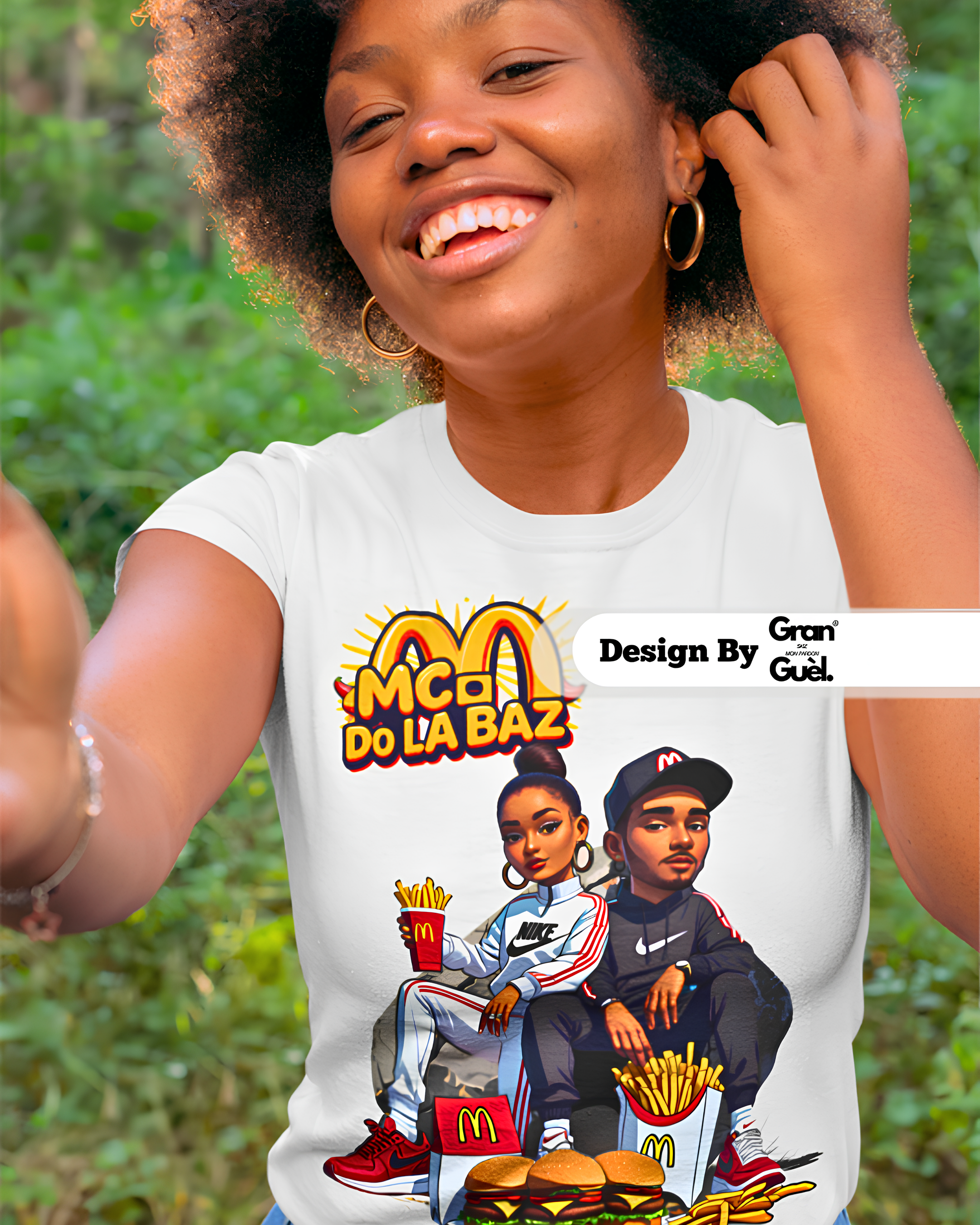 GG - 100%  La Réunion - T-Shirt unisexe - Imprimé "MC DO LA BAZ"