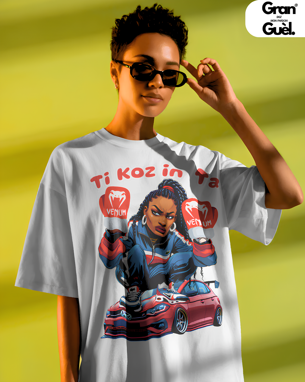 GG - 100%  La Réunion - T-Shirt unisexe - Imprimé "TI KOZ IN TA"