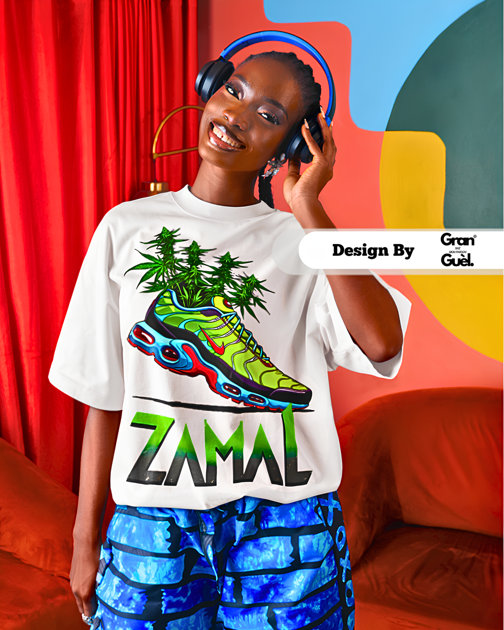 GG - 100%  La Réunion - T-Shirt unisexe - Imprimé "ZAMAL"