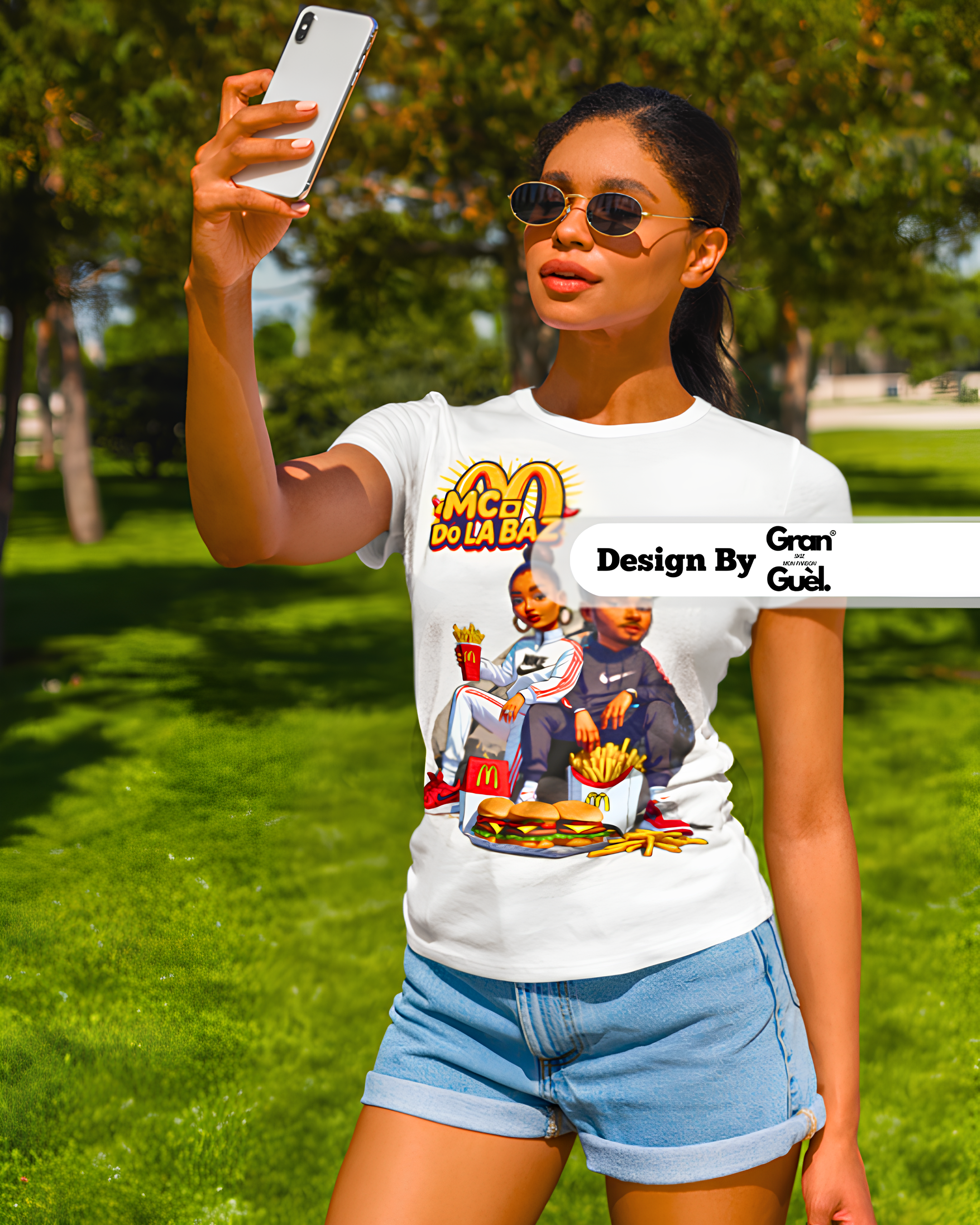 GG - 100%  La Réunion - T-Shirt unisexe - Imprimé "MC DO LA BAZ"