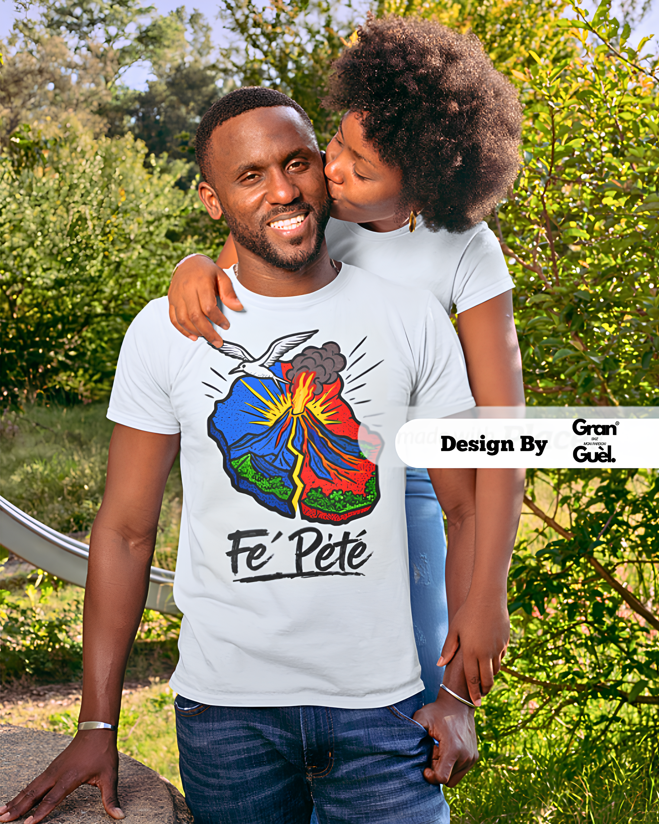 GRAN GUÈL - 100%  La Réunion - T-Shirt unisexe - Imprimé "FÉ PÉTÉ"