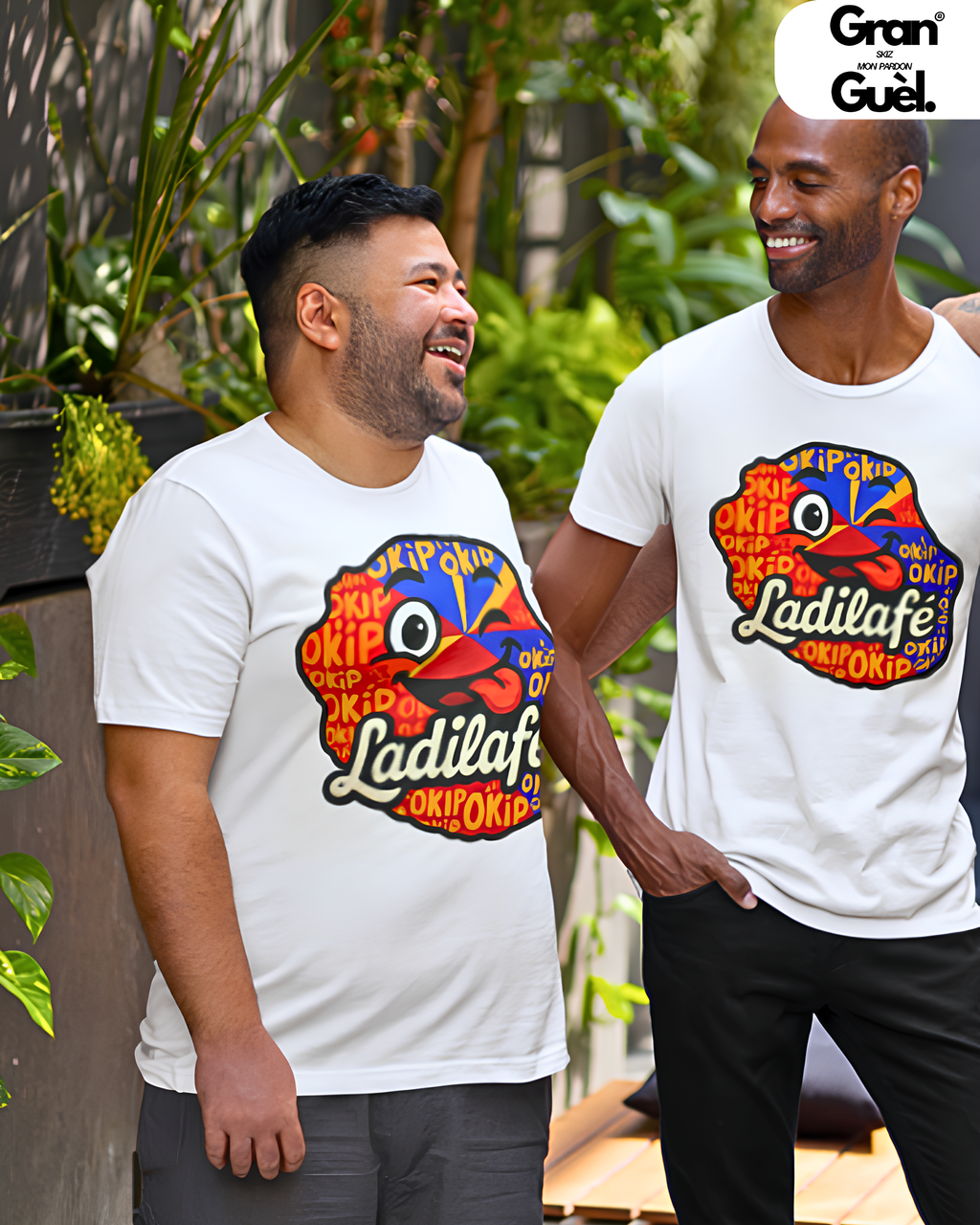GRAN GUÈL - 100%  La Réunion - T-Shirt unisexe - Imprimé "OKIP LADILAFÉ"