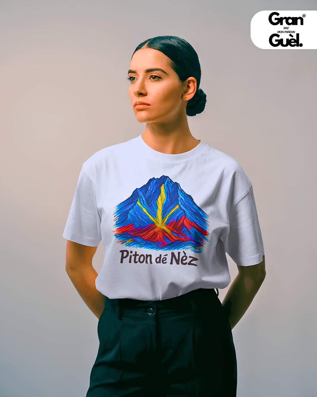GG - 100%  La Réunion - T-Shirt unisexe - Imprimé "PITON DÉ NÈZ"