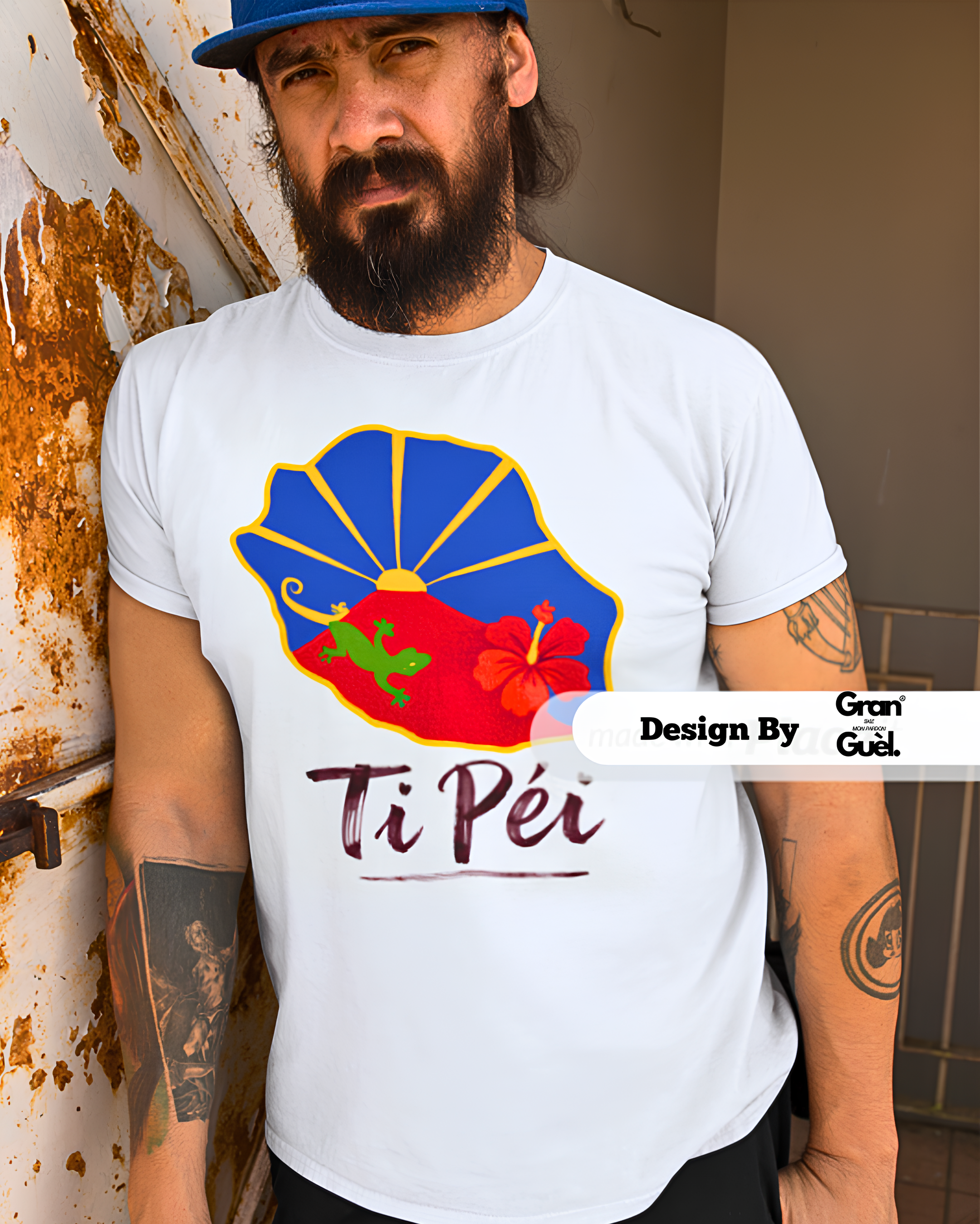 GRAN GUÈL - 100%  La Réunion - T-Shirt unisexe - Imprimé "TI PÉI"