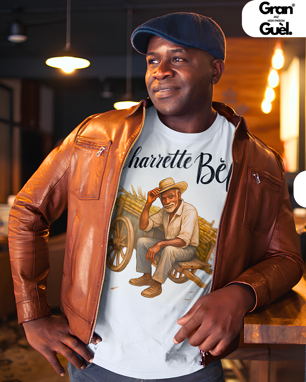 GRAN GUÈL - 100%  MALOYA - T-Shirt unisexe - Imprimé "CHARRETTE BÈF"