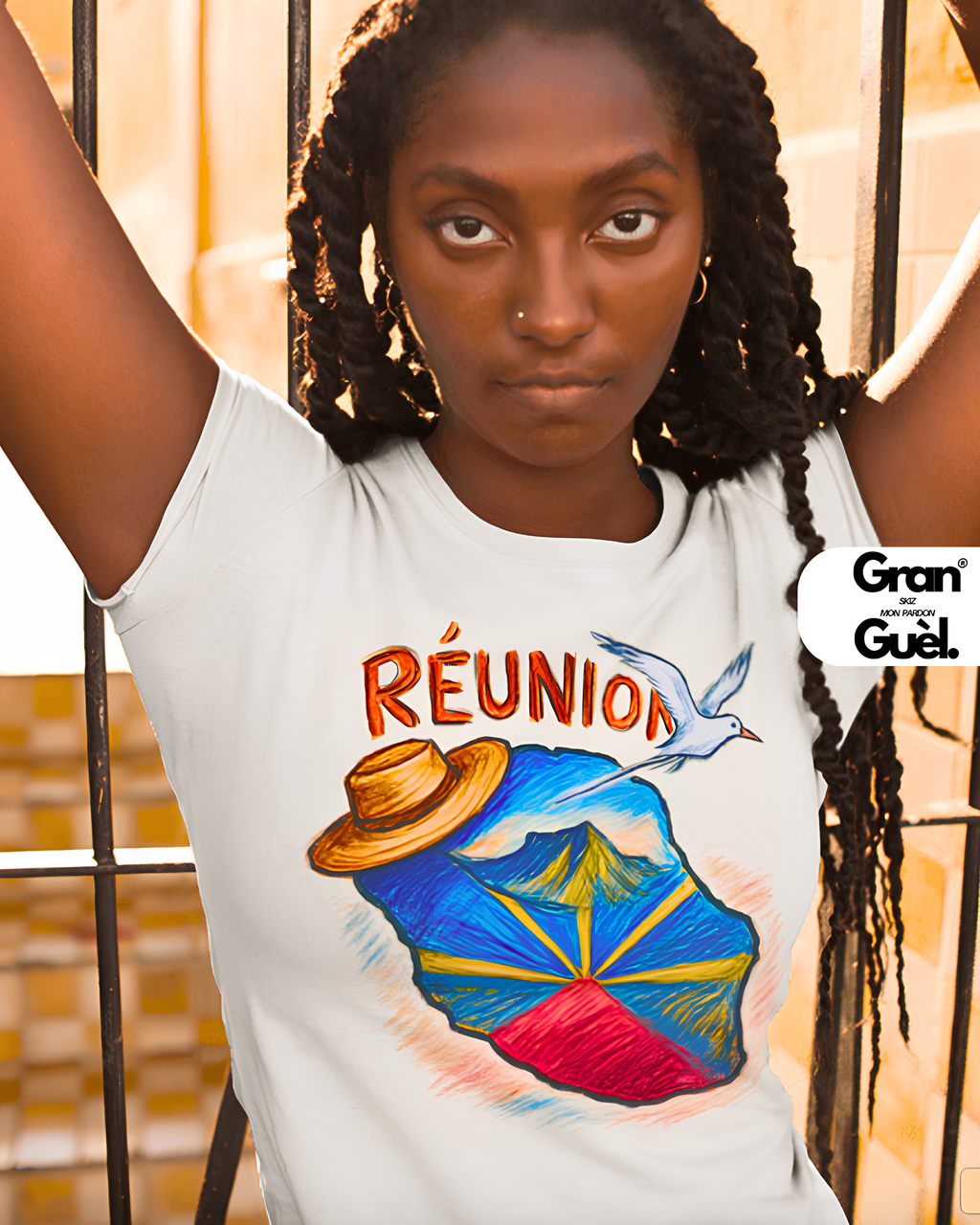 GRAN GUÈL - 100%  La Réunion - T-Shirt unisexe - Imprimé "RÉUNION (2)"