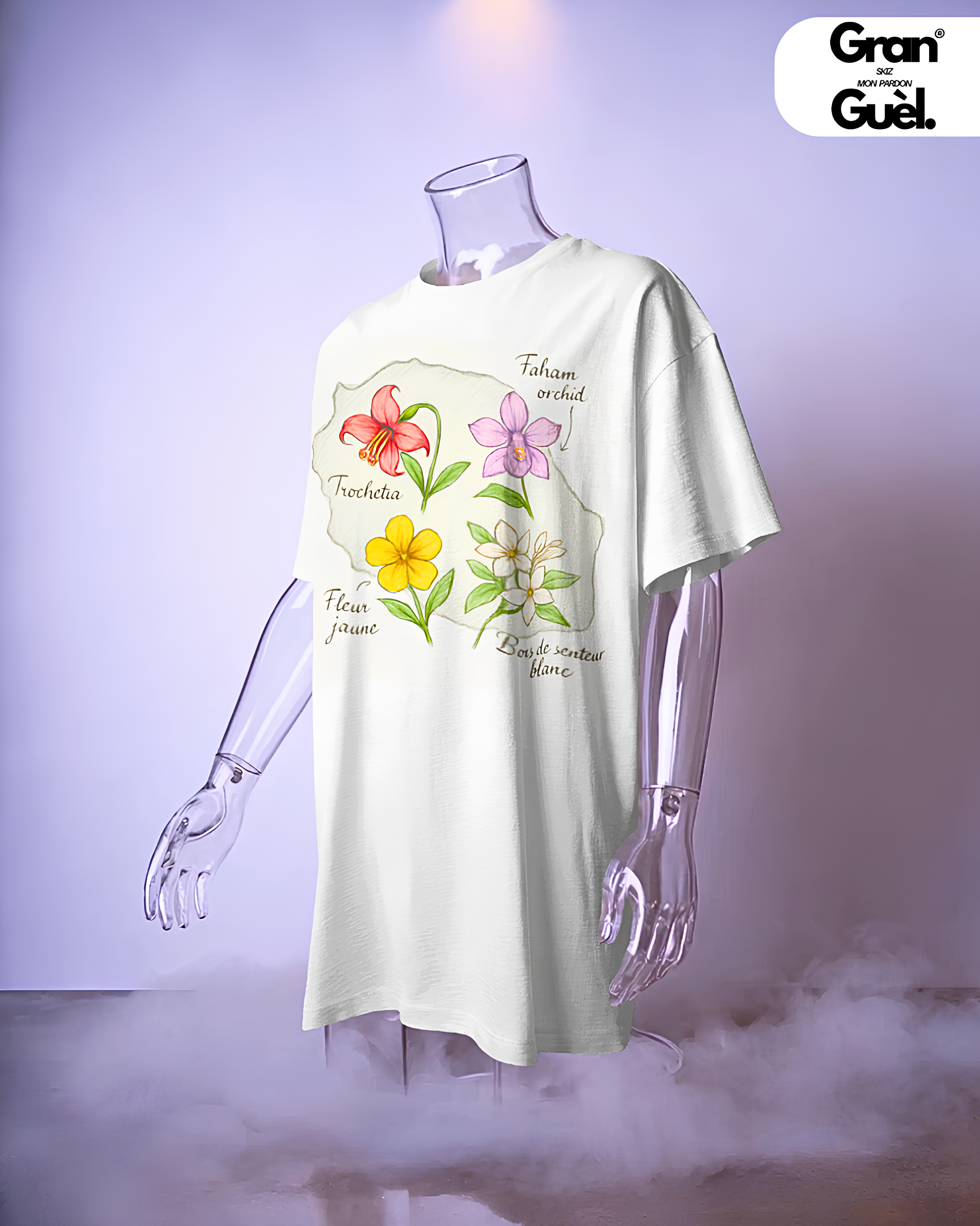 GRAN GUÈL - ENDÉMIK - T-Shirt Unisexe - Imprimé "FLEURS ENDÉMIK"