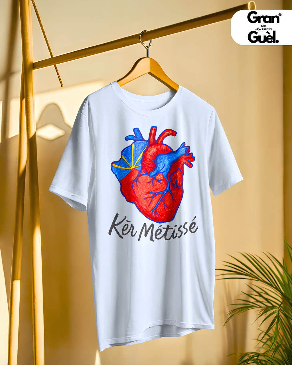 GG - 100%  La Réunion - T-Shirt unisexe - Imprimé "KÈ MÉTISSÉ"