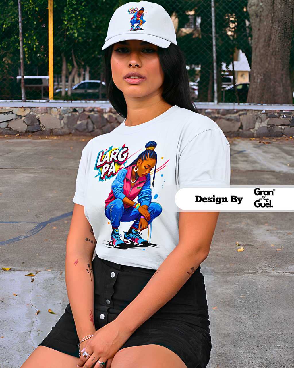 GG - ZÉNÈSS - T-Shirt unisexe - Imprimé "LARG PA"