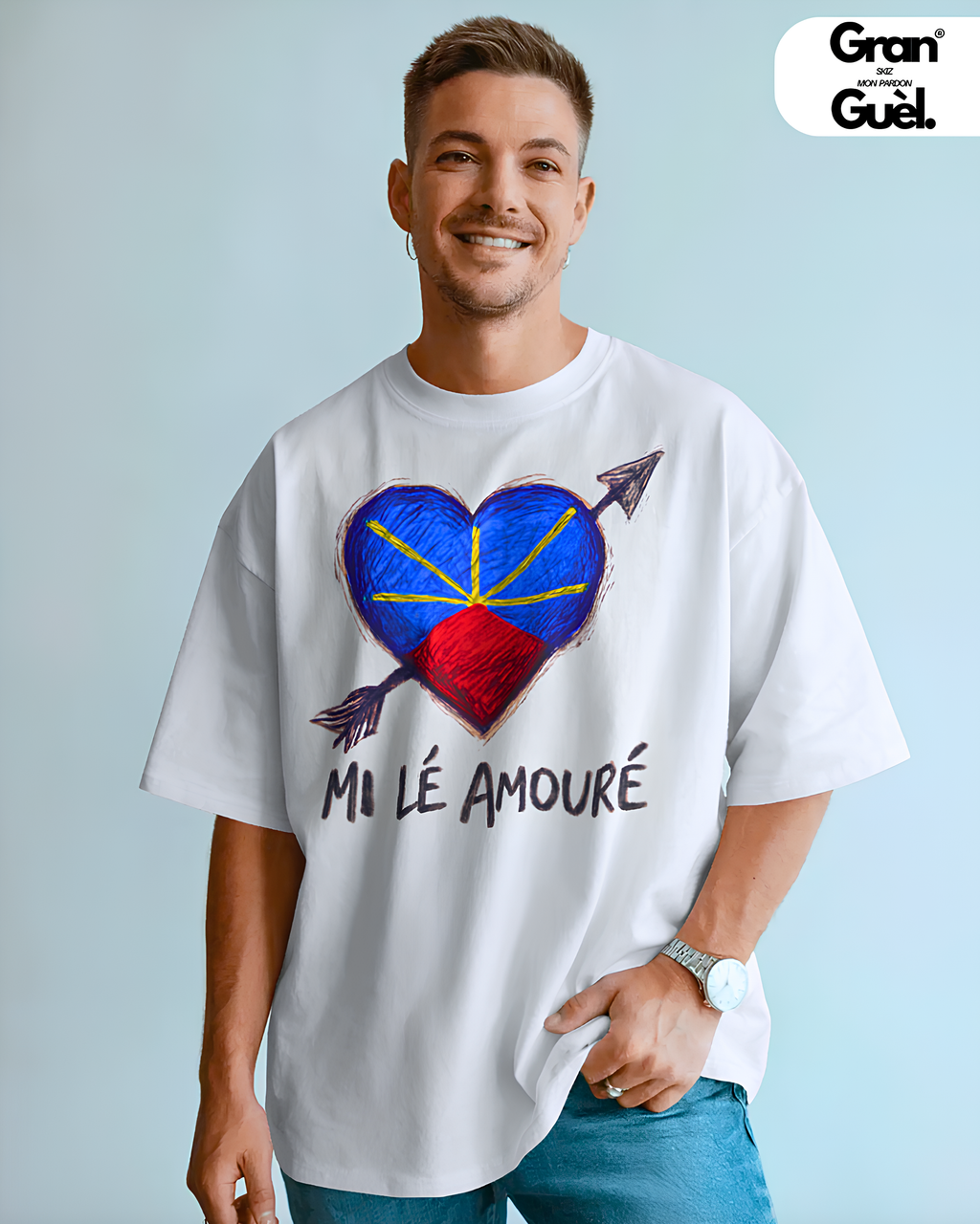 GRAN GUÈL - ENDÉMIK - T-Shirt Unisexe - Imprimé "MI LÉ AMOURÉ"