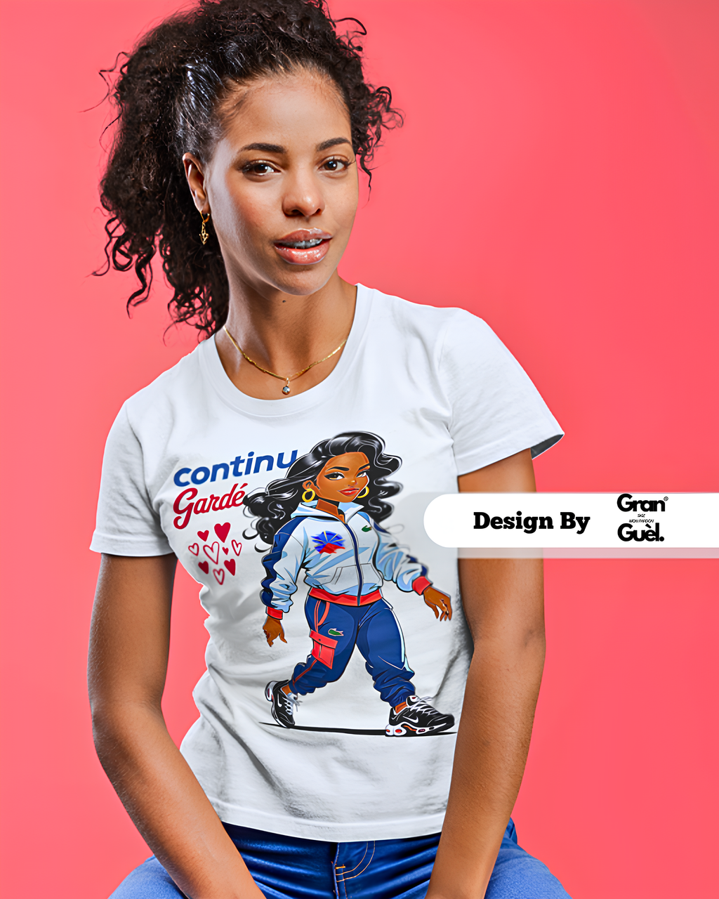 GRAN GUÈL - ZÉNÈSS - T-Shirt unisexe - Imprimé "CONTNU GARDÉ"