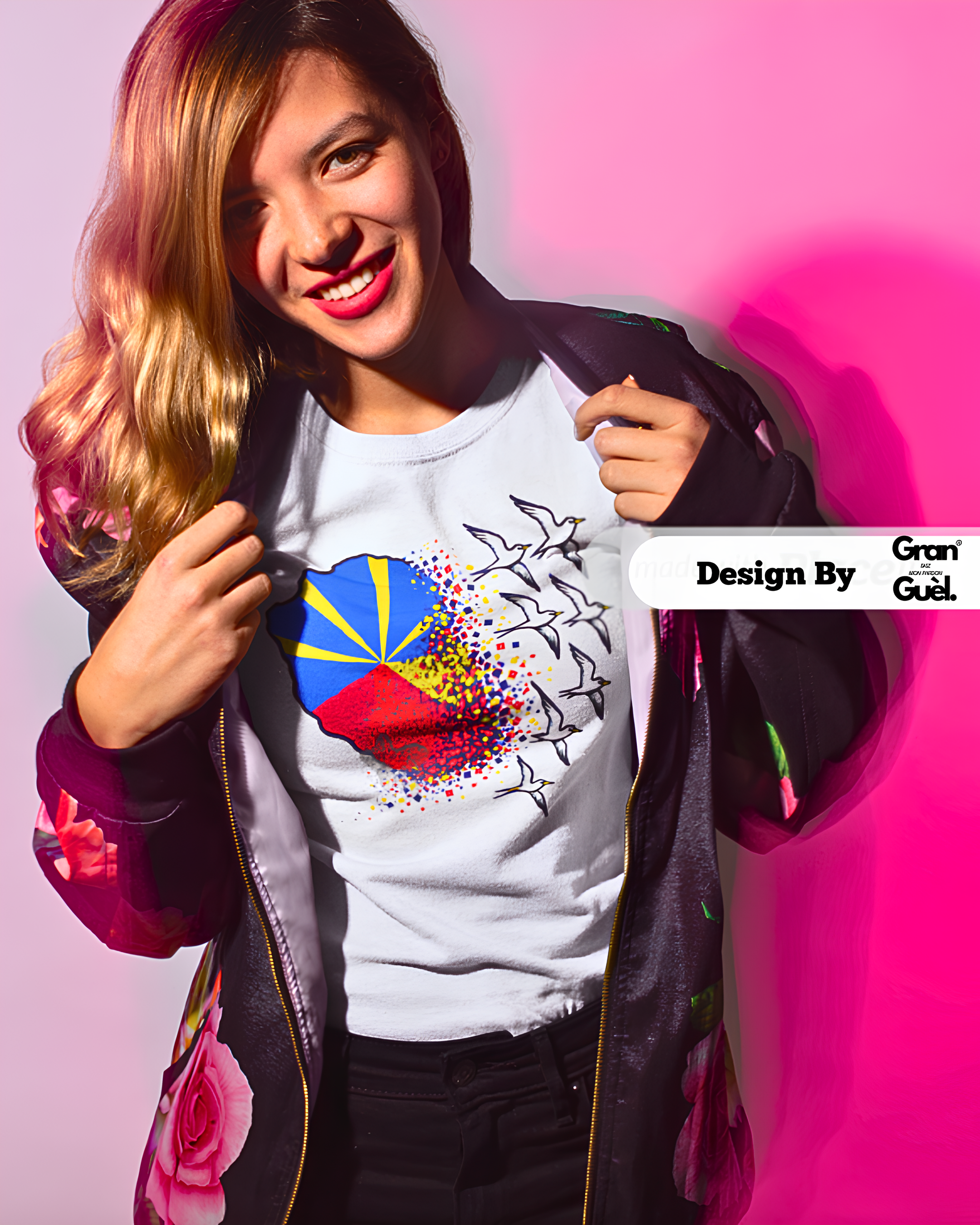 GRAN GUÈL - 100%  La Réunion - T-Shirt unisexe - Imprimé "RUN PEQ"