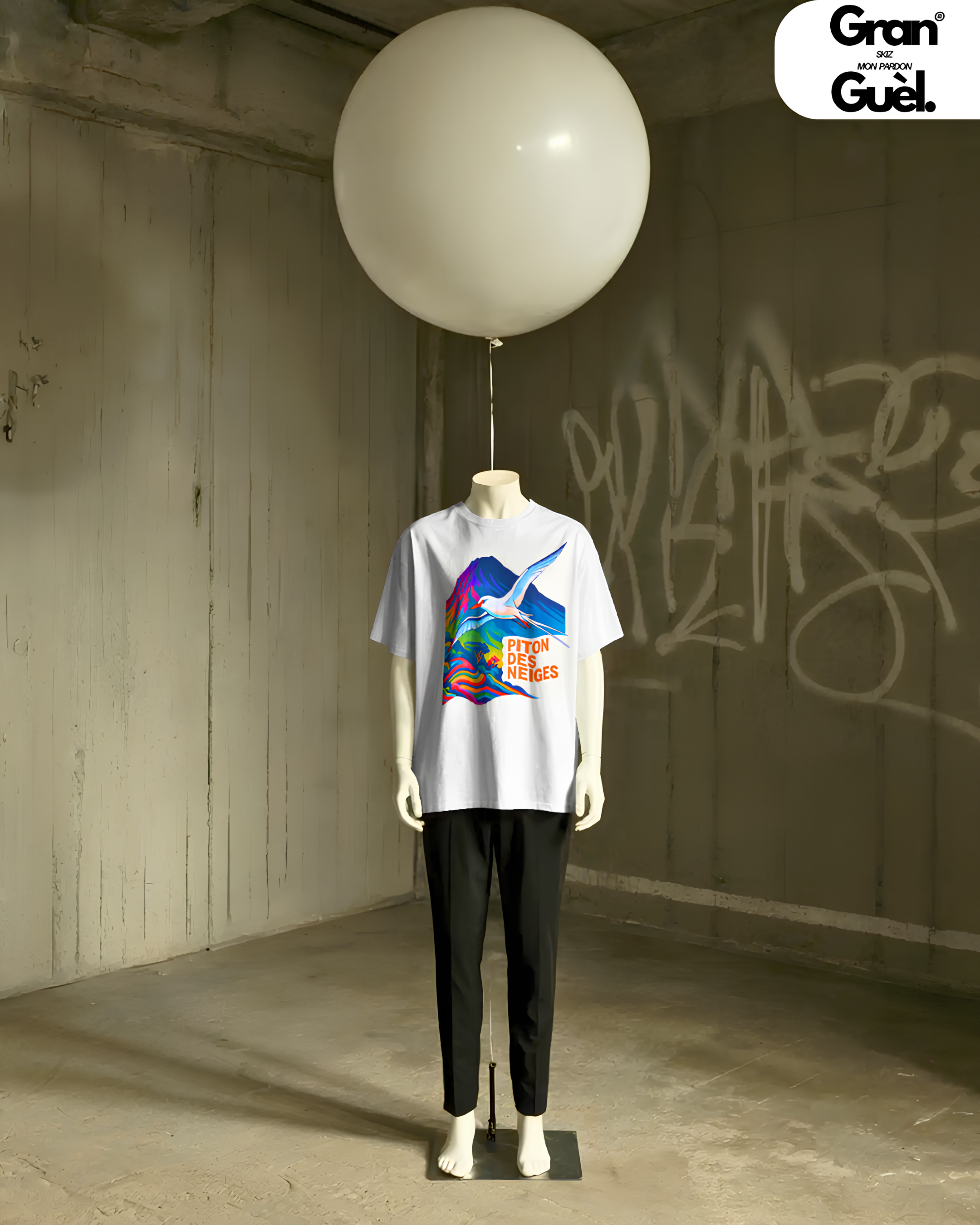 GRAN GUÈL - 100%  La Réunion - T-Shirt unisexe - Imprimé "PITON DES NEIGES"