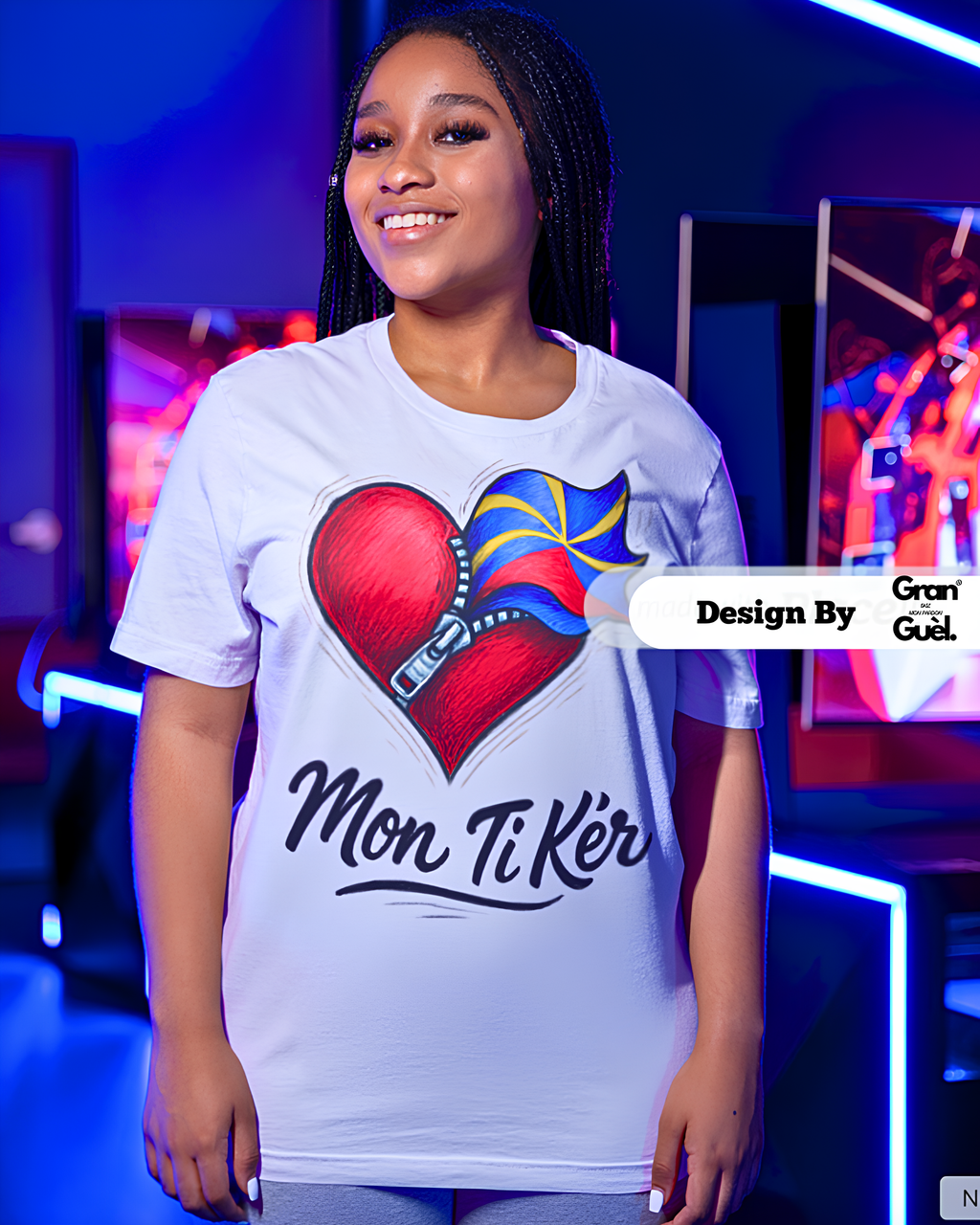 GRAN GUÈL - 100%  La Réunion - T-Shirt unisexe - Imprimé "MON TI KÈR"