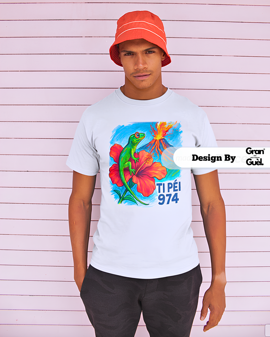 GRAN GUÈL - 100%  La Réunion - T-Shirt unisexe - Imprimé "TI PÉI 974"