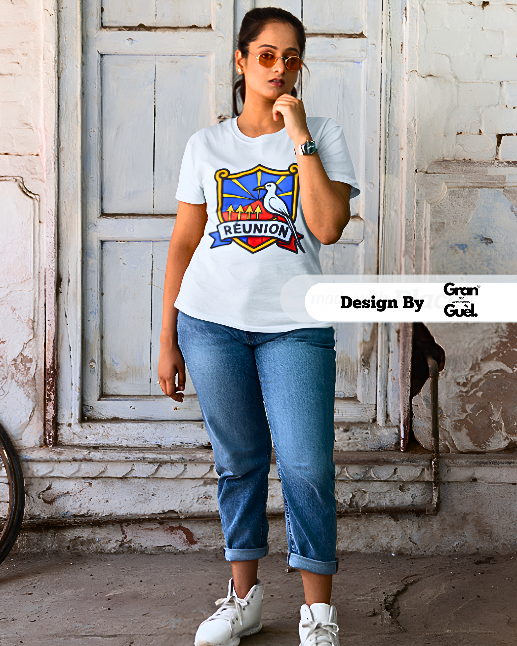 GRAN GUÈL - 100%  La Réunion - T-Shirt unisexe - Imprimé "ROYAL BLASON"