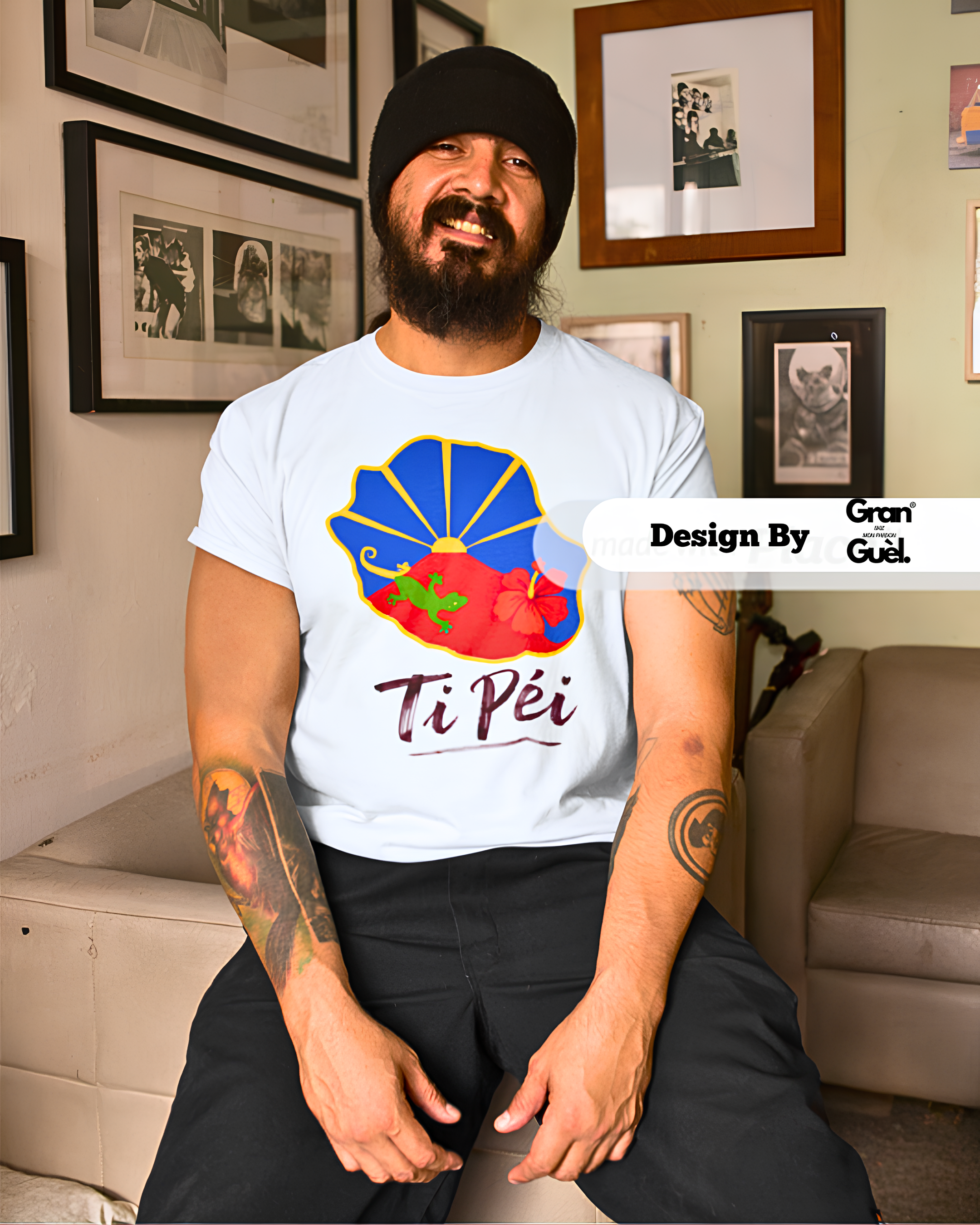 GRAN GUÈL - 100%  La Réunion - T-Shirt unisexe - Imprimé "TI PÉI"
